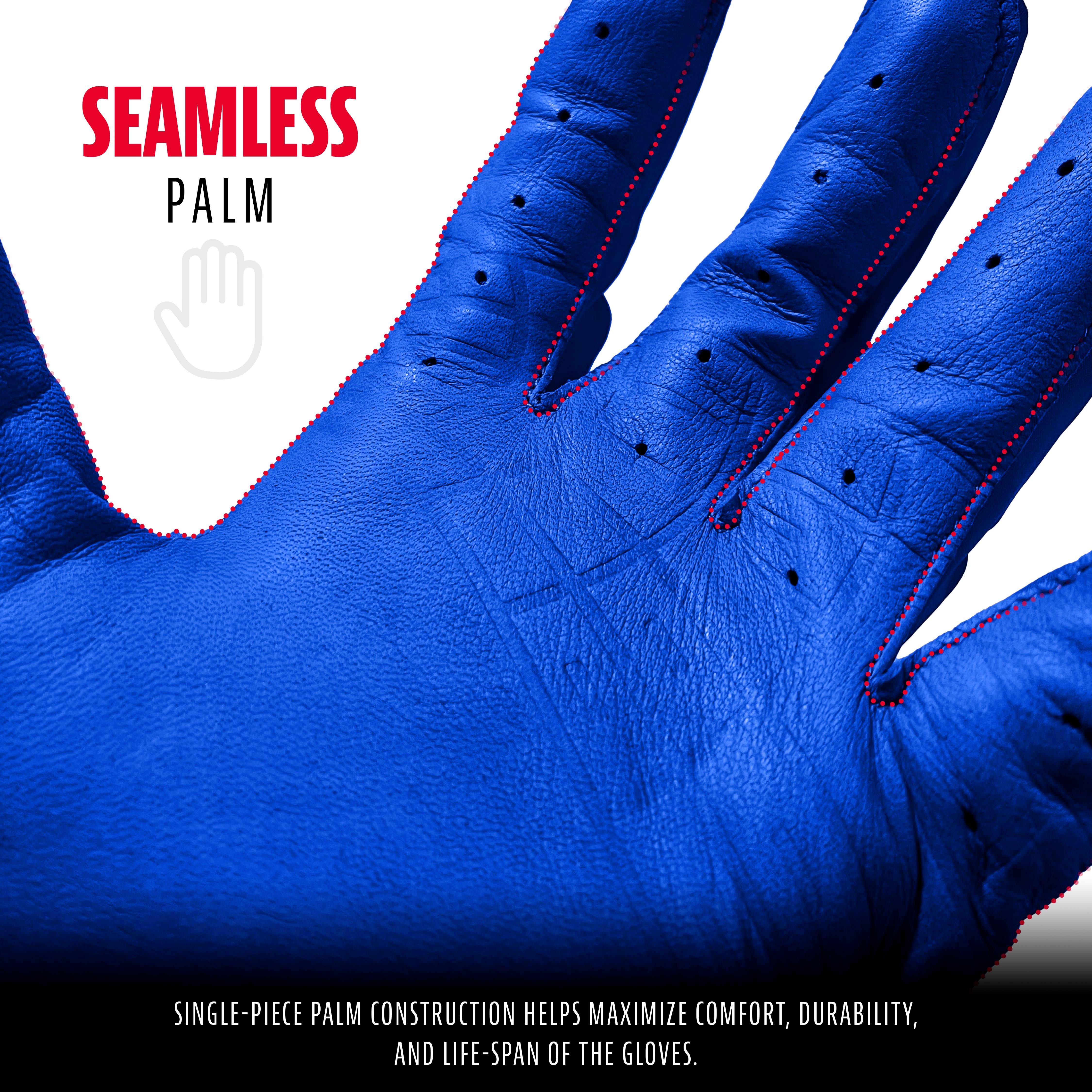 Franklin Sports Chrome Powerstrap Batting Gloves - ROYAL Thumbnail View 4