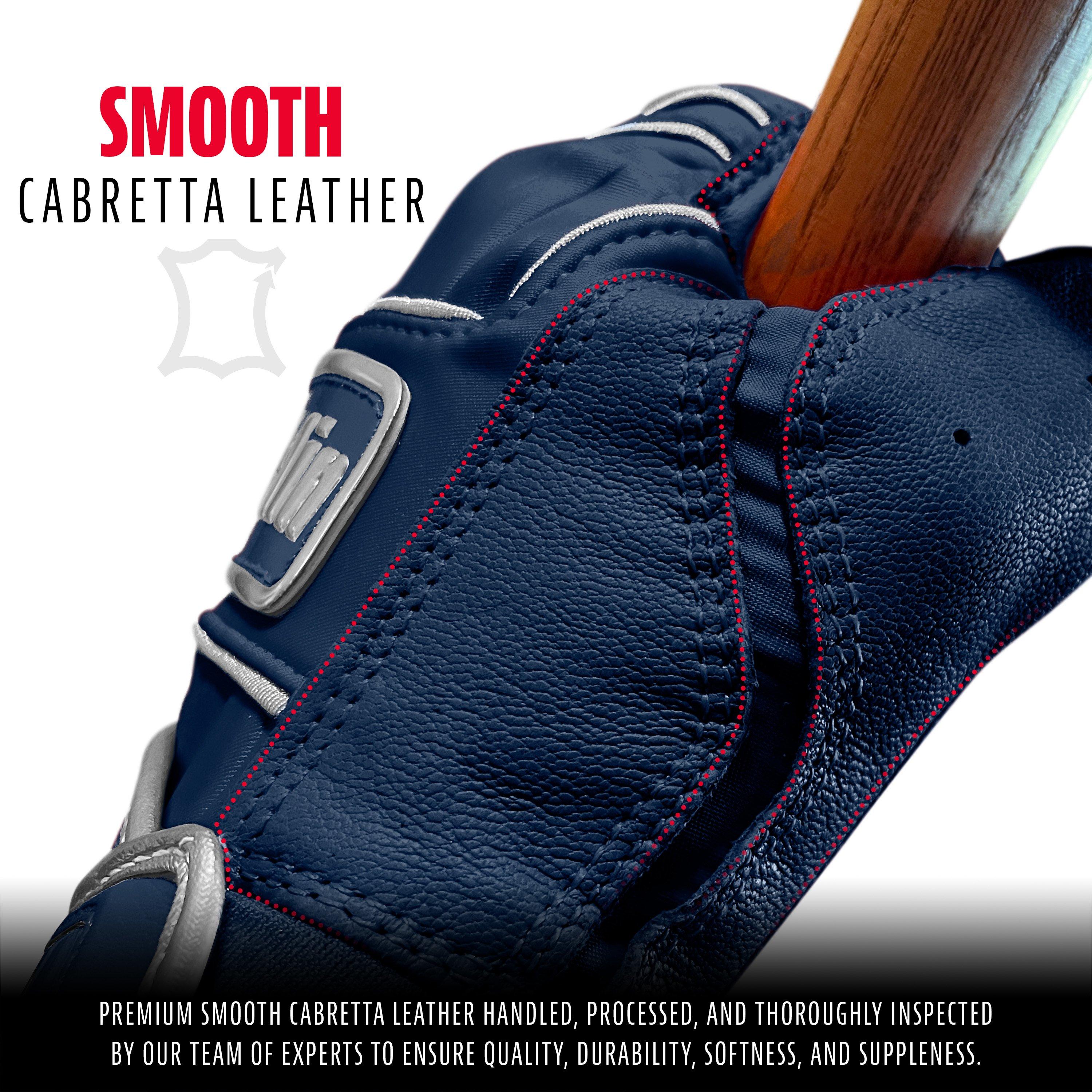 Franklin Sports Chrome Powerstrap Batting Gloves - NAVY Thumbnail View 2