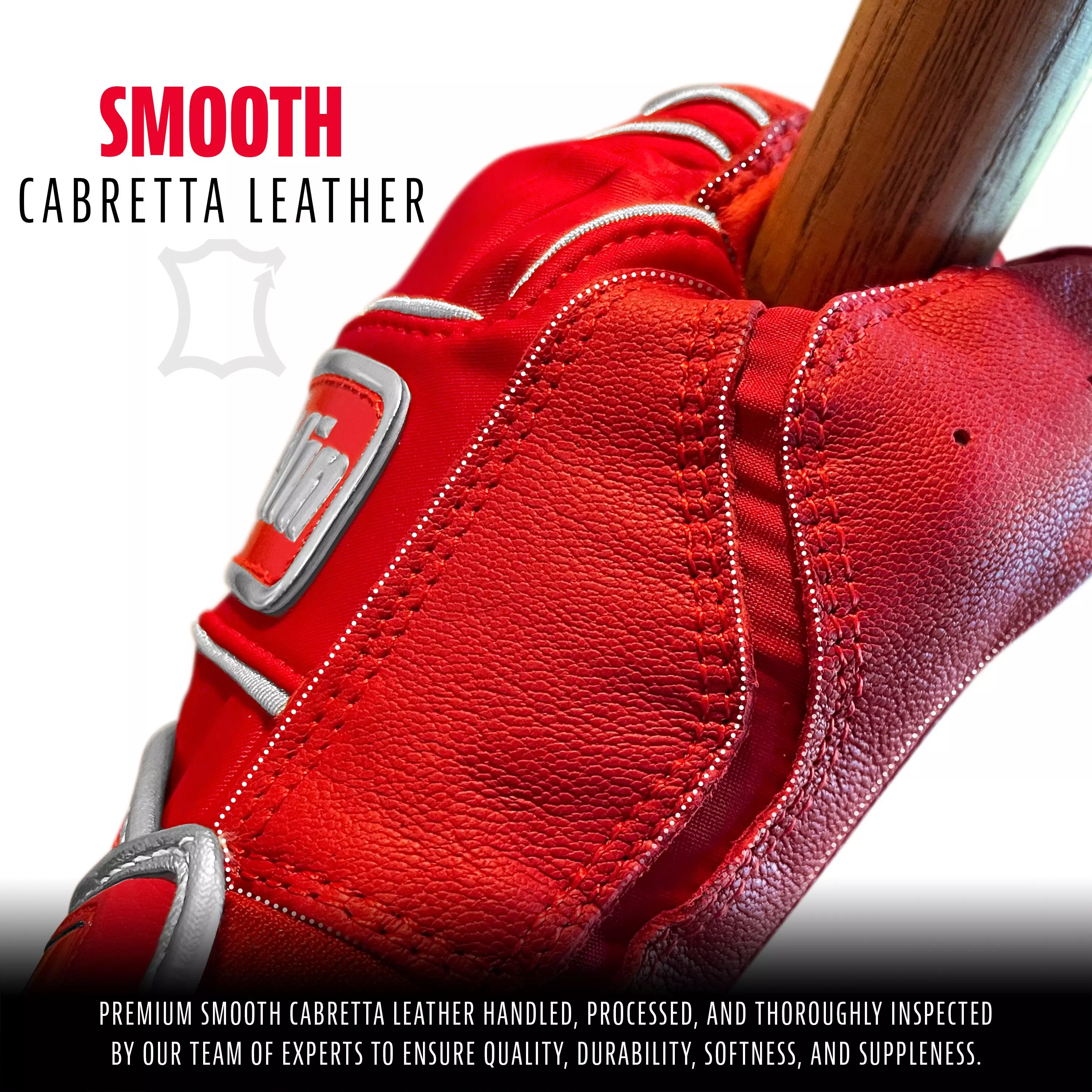 Franklin Sports Chrome Powerstrap Batting Gloves - RED