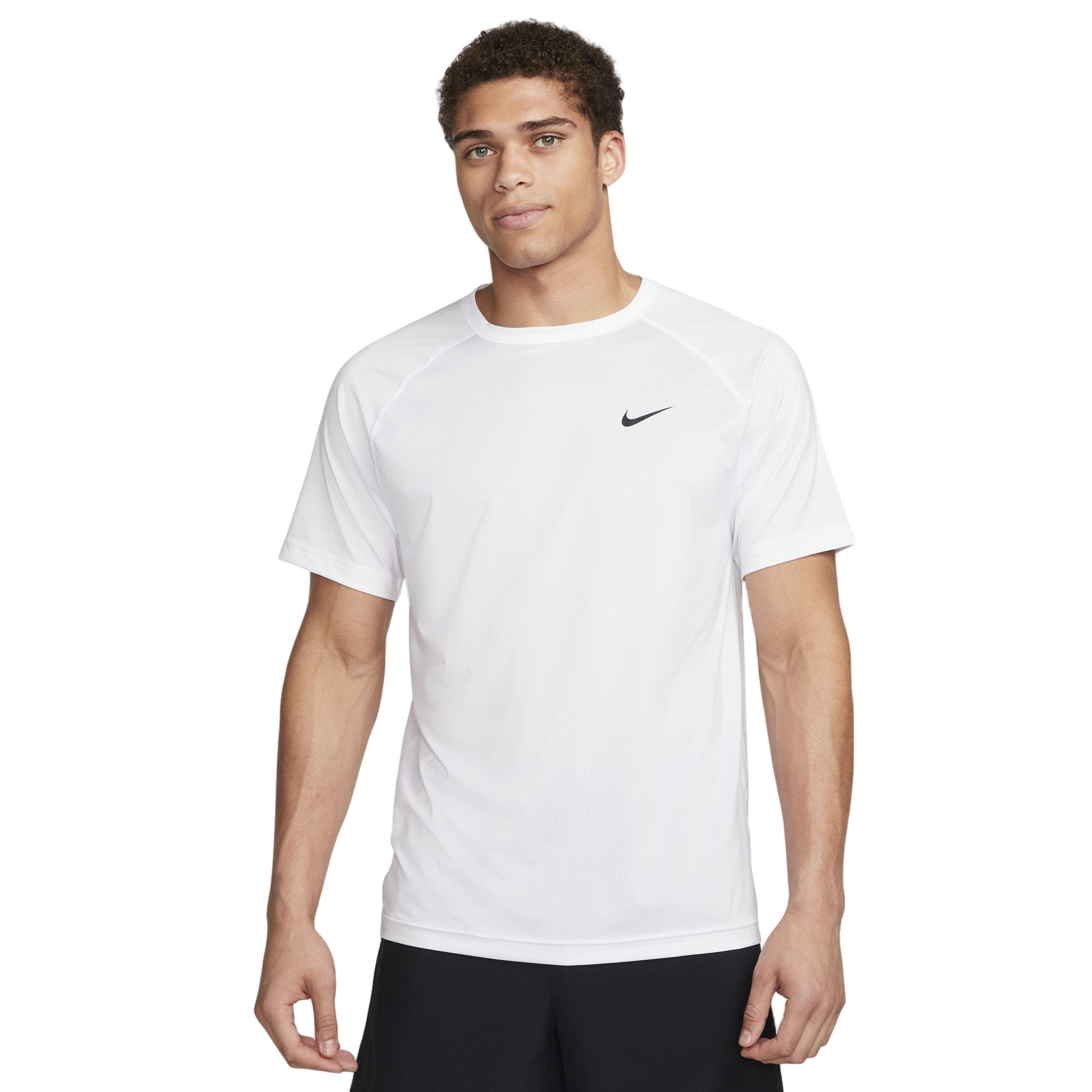 Nike Men's Dri-FIT Ready Short-Sleeve Fitness Top - White - WHITE Thumbnail View 1