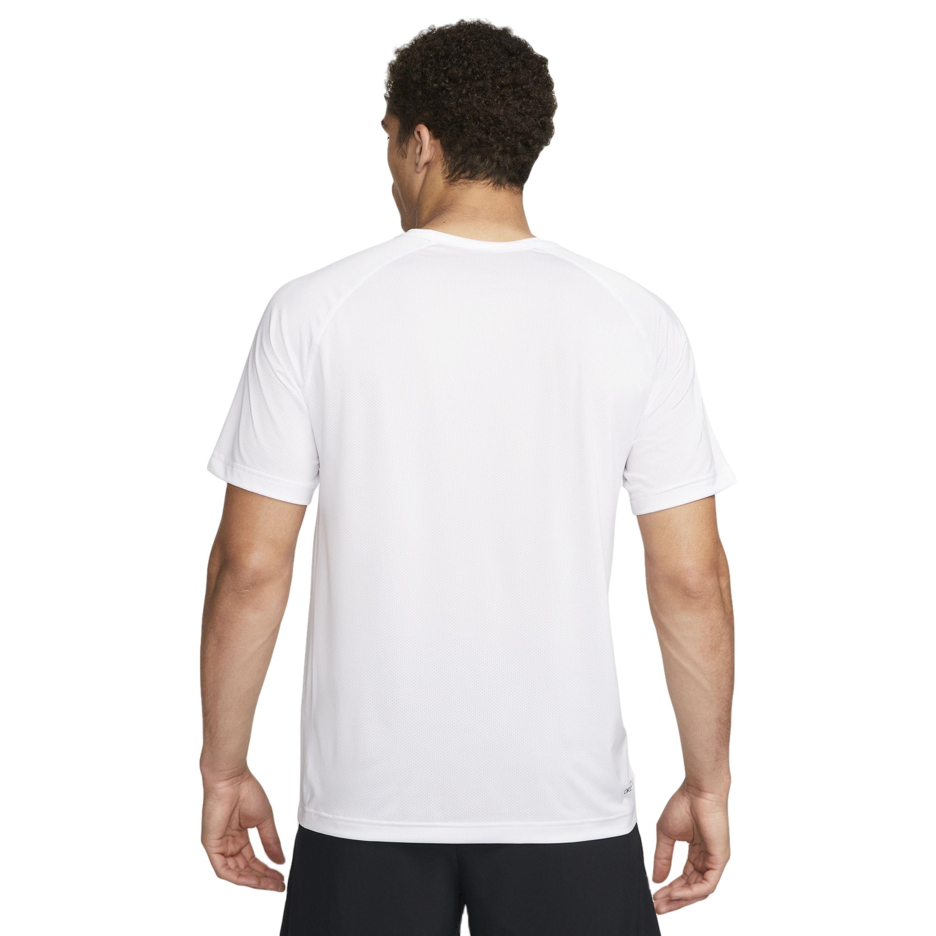 Nike Men's Dri-FIT Ready Short-Sleeve Fitness Top - White - WHITE Thumbnail View 2