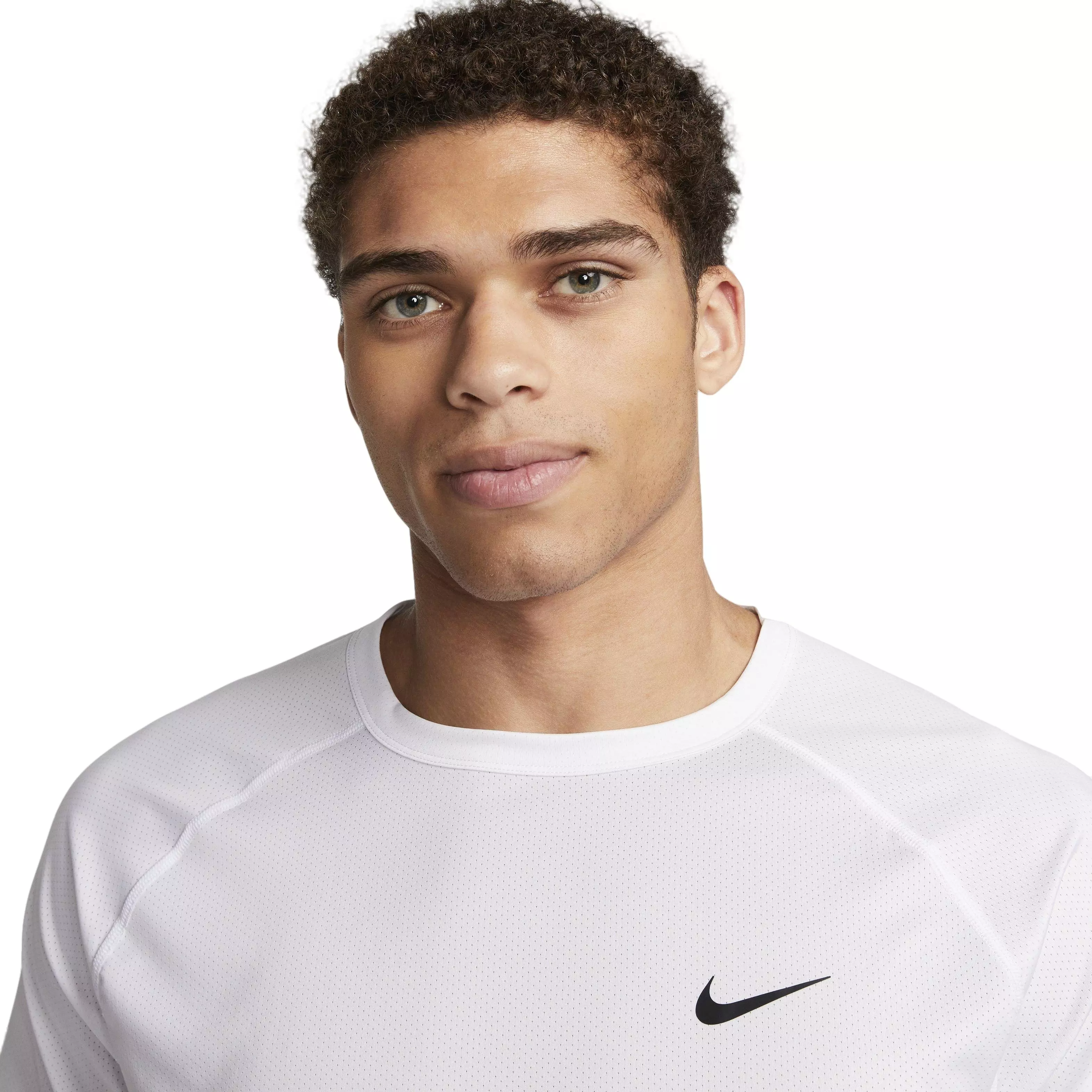 Nike Men's Dri-FIT Ready Short-Sleeve Fitness Top - White - WHITE