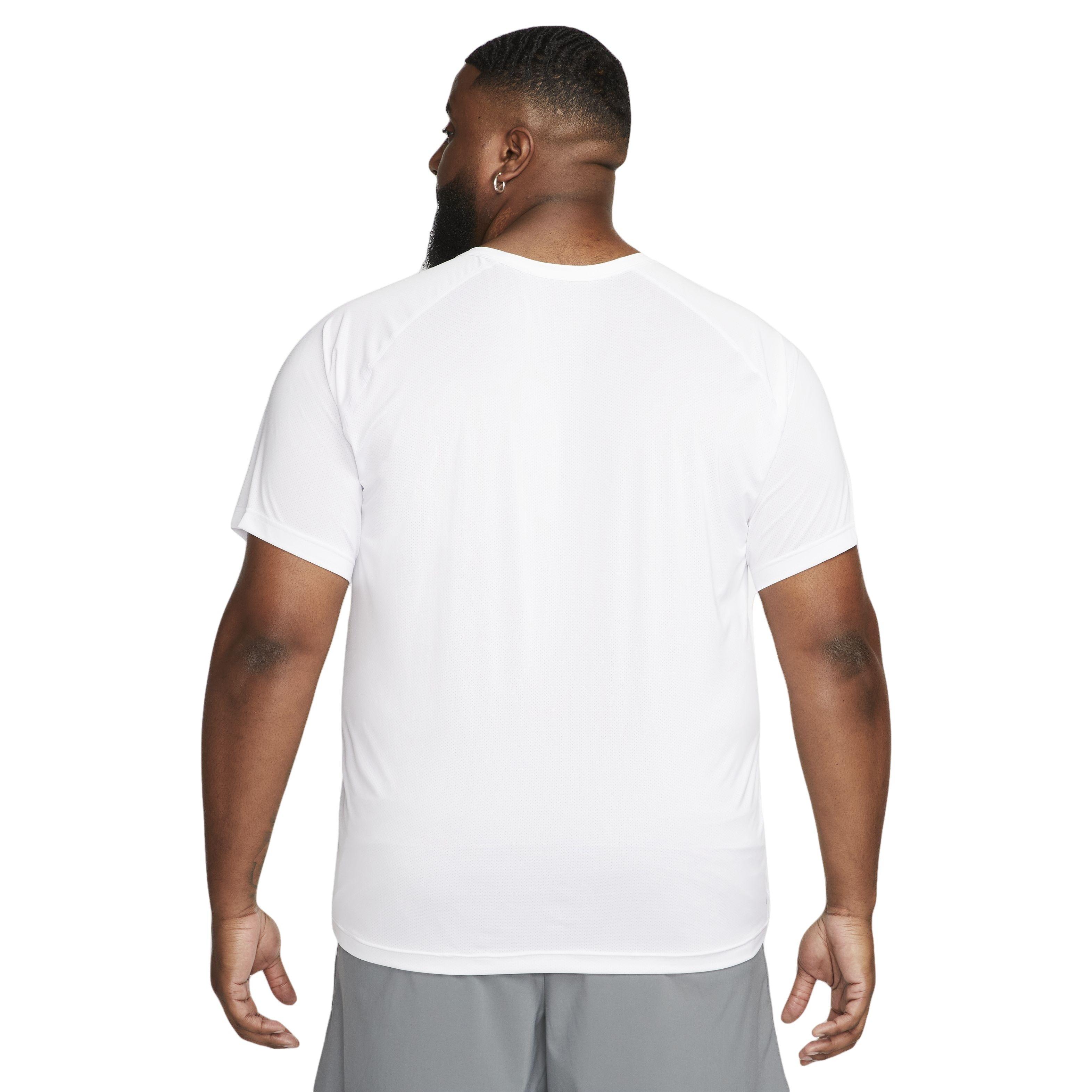 Nike Men's Dri-FIT Ready Short-Sleeve Fitness Top - White - WHITE Thumbnail View 6