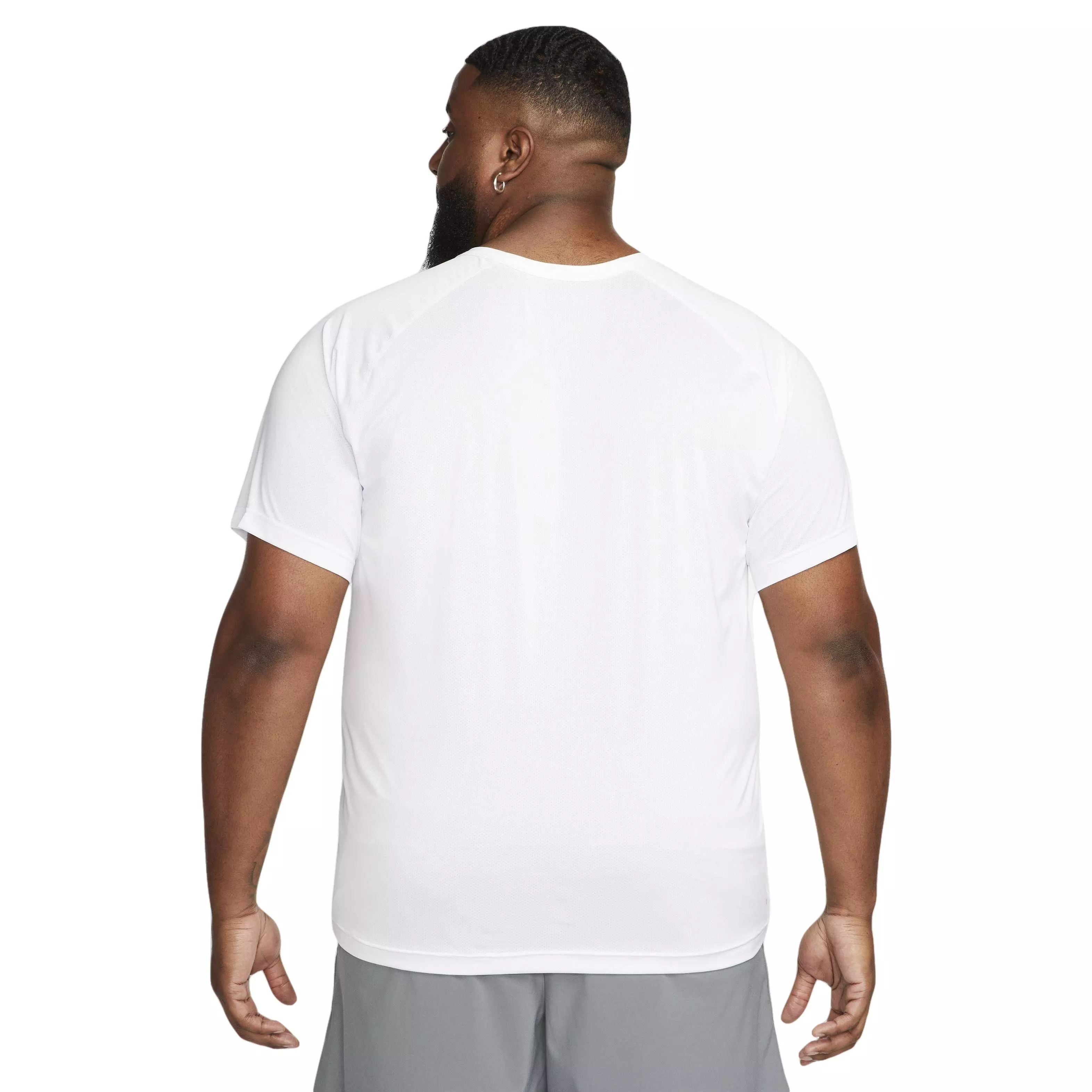 Nike Men's Dri-FIT Ready Short-Sleeve Fitness Top - White - WHITE