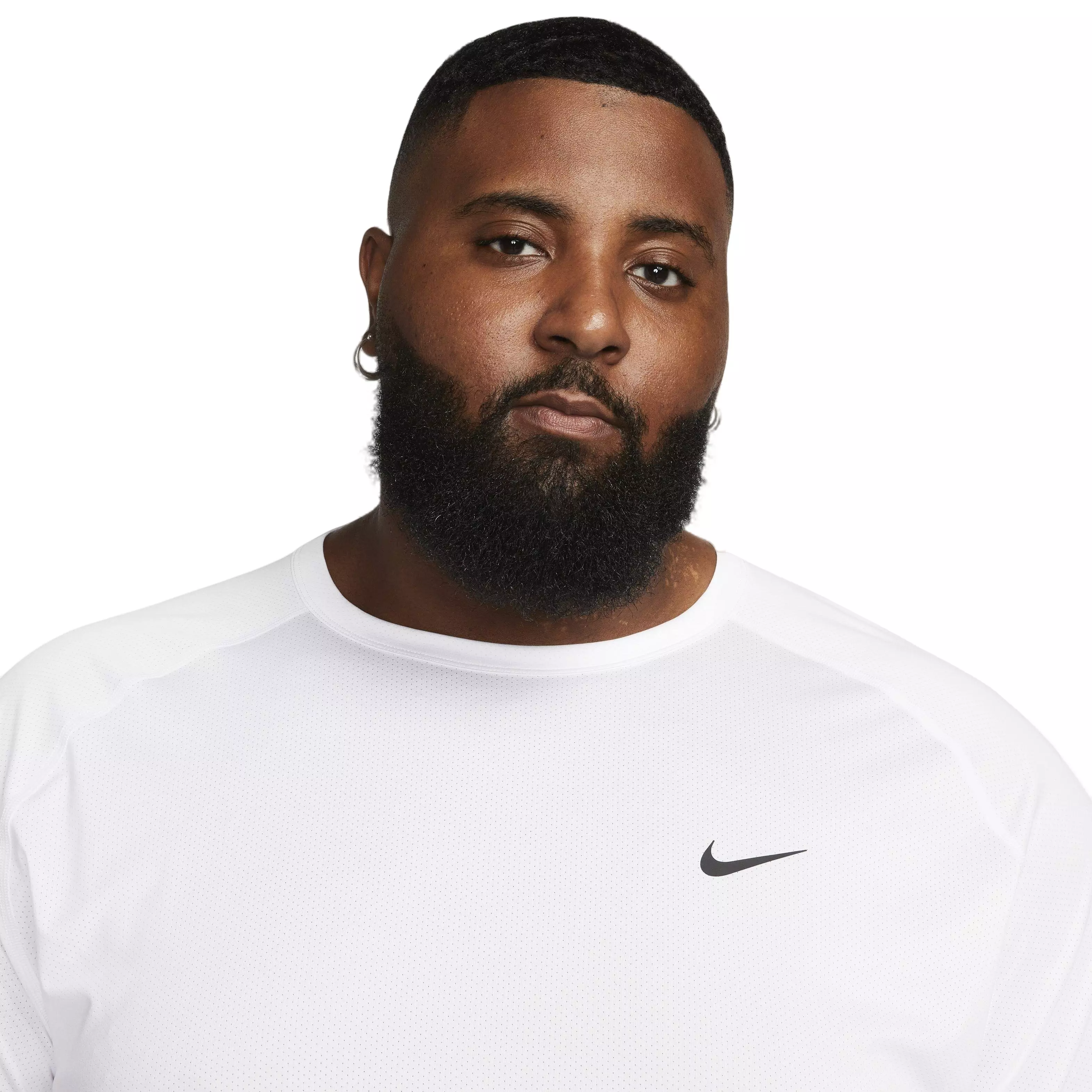 Nike Men's Dri-FIT Ready Short-Sleeve Fitness Top - White - WHITE