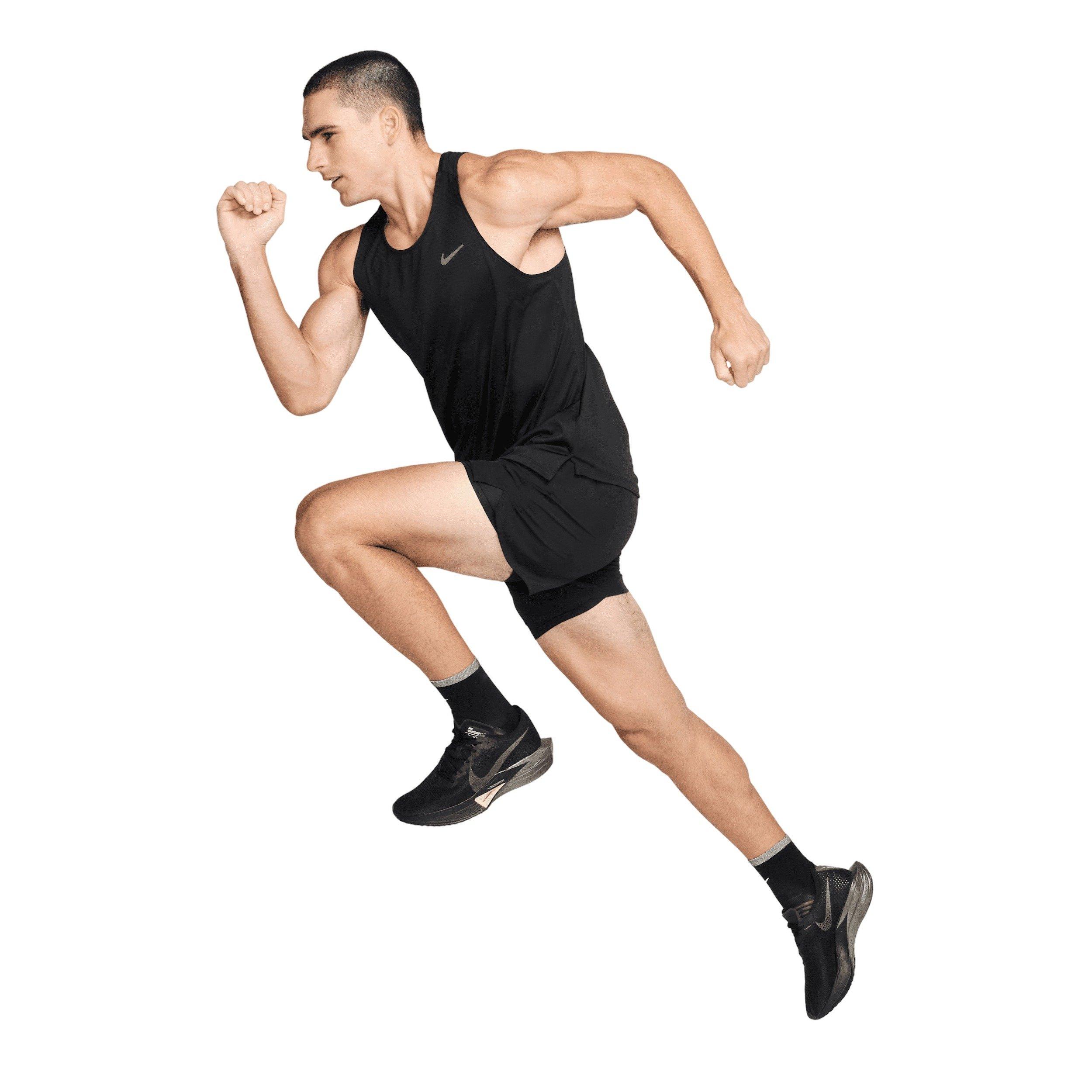 Nike Men's Stride Dri-FIT ADV Running Tank Top - BLACK Thumbnail View 6