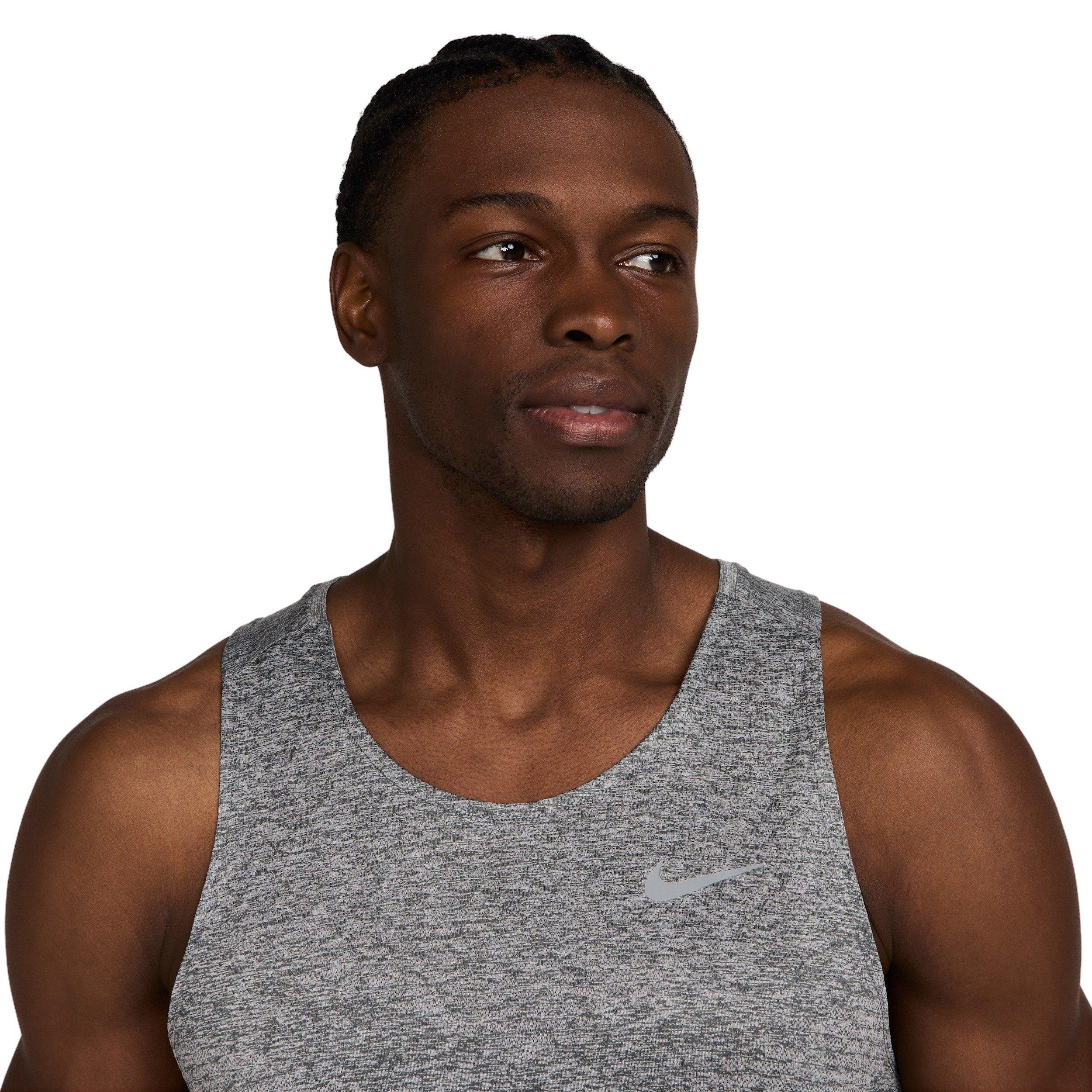 Nike Men's Stride Dri-FIT ADV Running Tank Top - GREY Thumbnail View 3