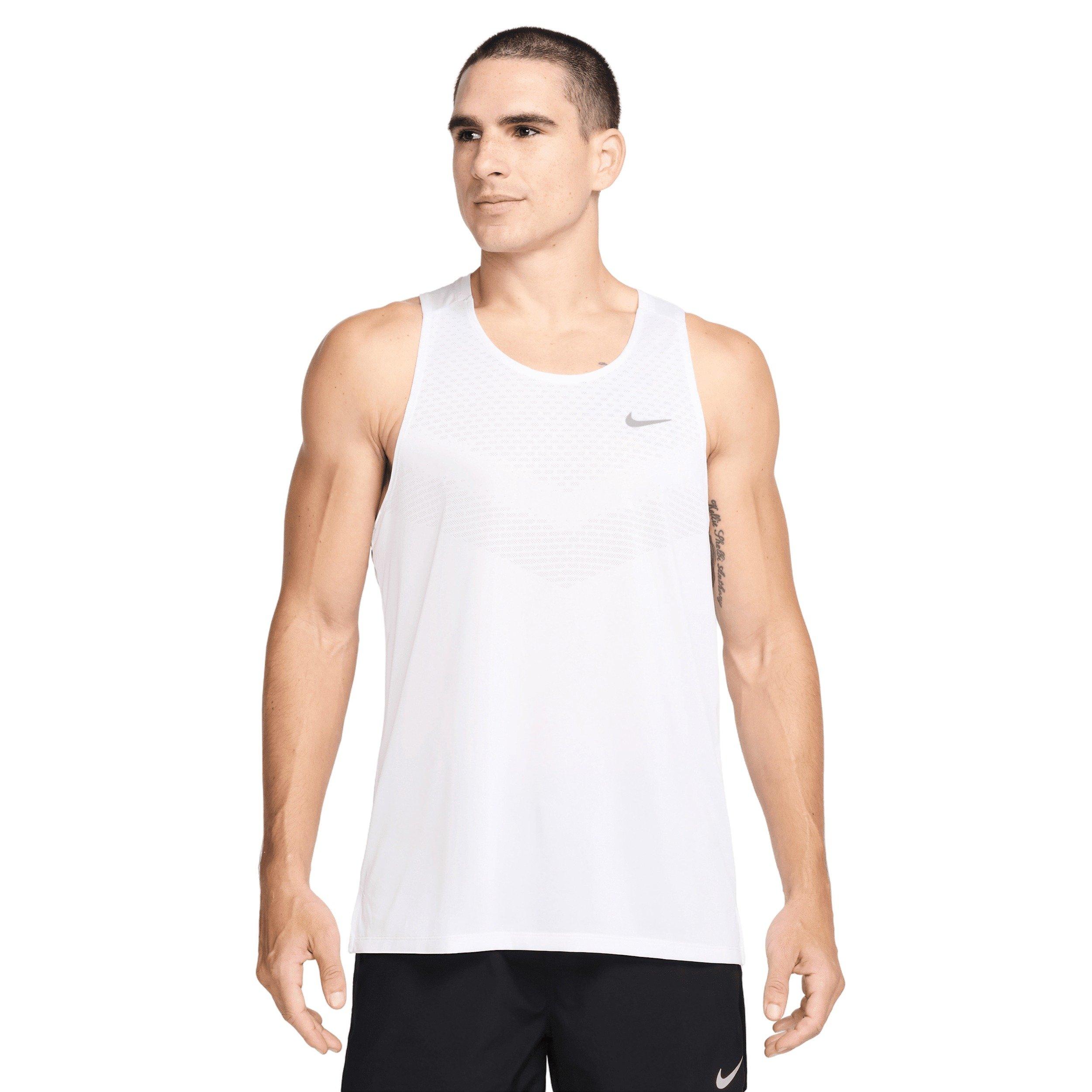 Nike Men's Stride Dri-FIT ADV Running Tank Top - WHITE Thumbnail View 1