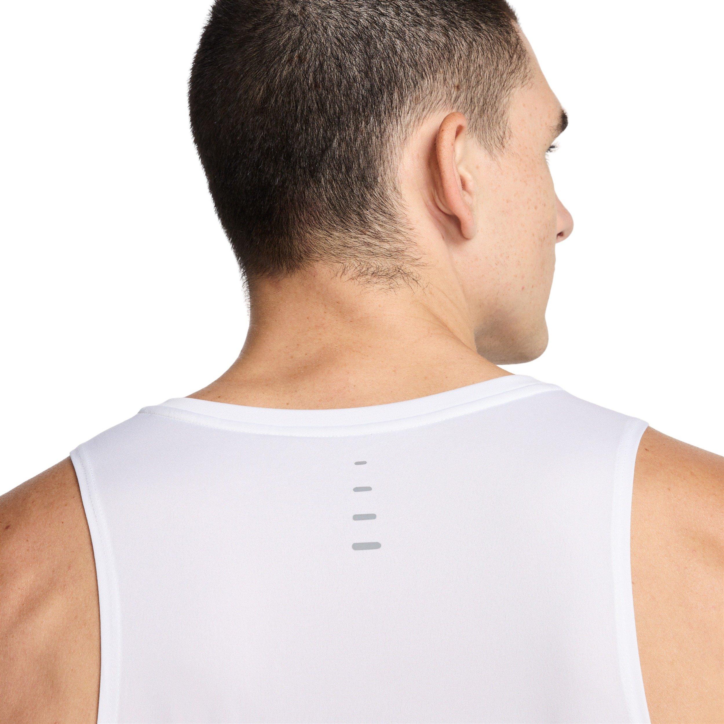 Nike Men's Stride Dri-FIT ADV Running Tank Top - WHITE Thumbnail View 5