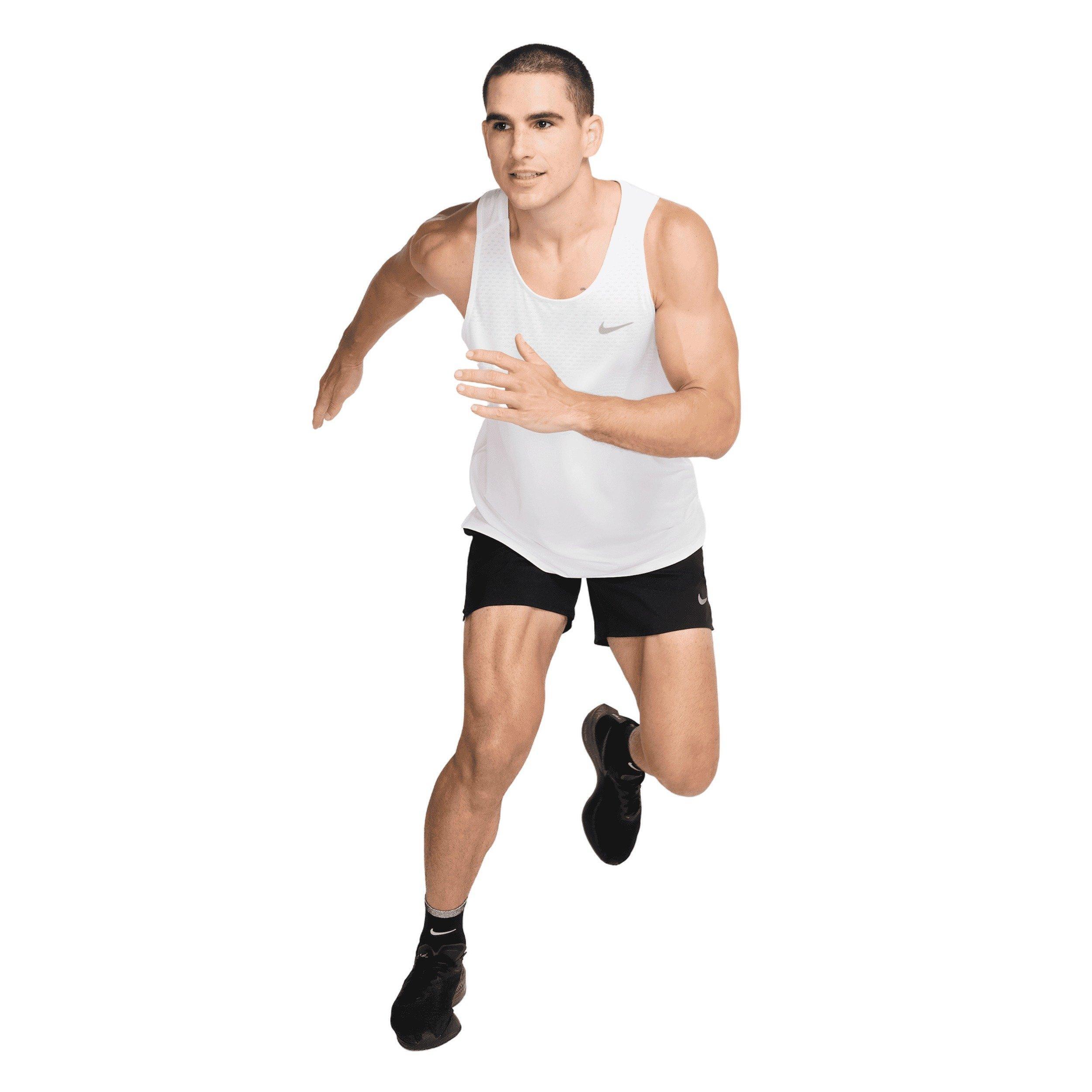 Nike Men's Stride Dri-FIT ADV Running Tank Top - WHITE Thumbnail View 6