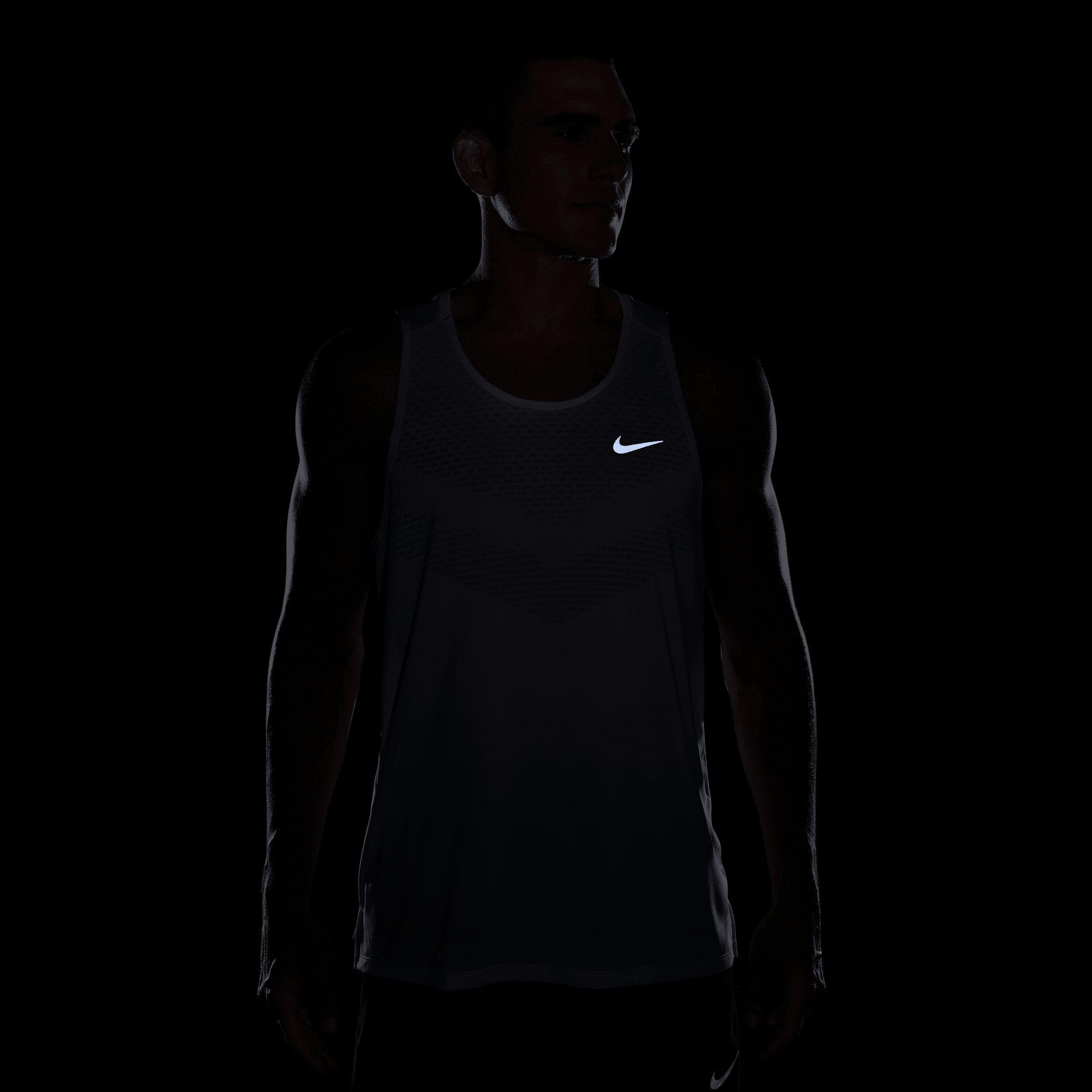 Nike Men's Stride Dri-FIT ADV Running Tank Top - WHITE Thumbnail View 7
