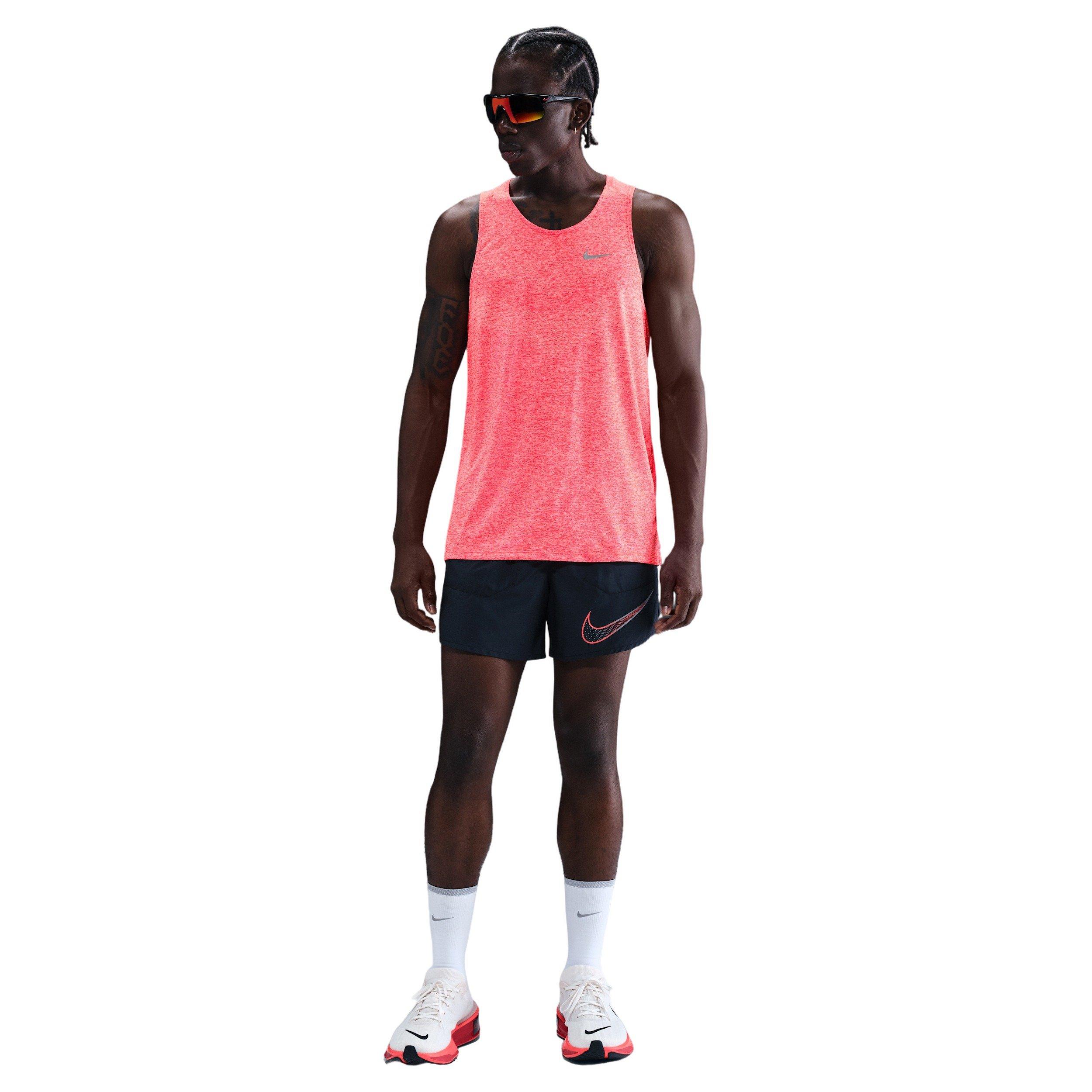 Nike Men's Stride Dri-FIT ADV Running Tank Top - RED Thumbnail View 4
