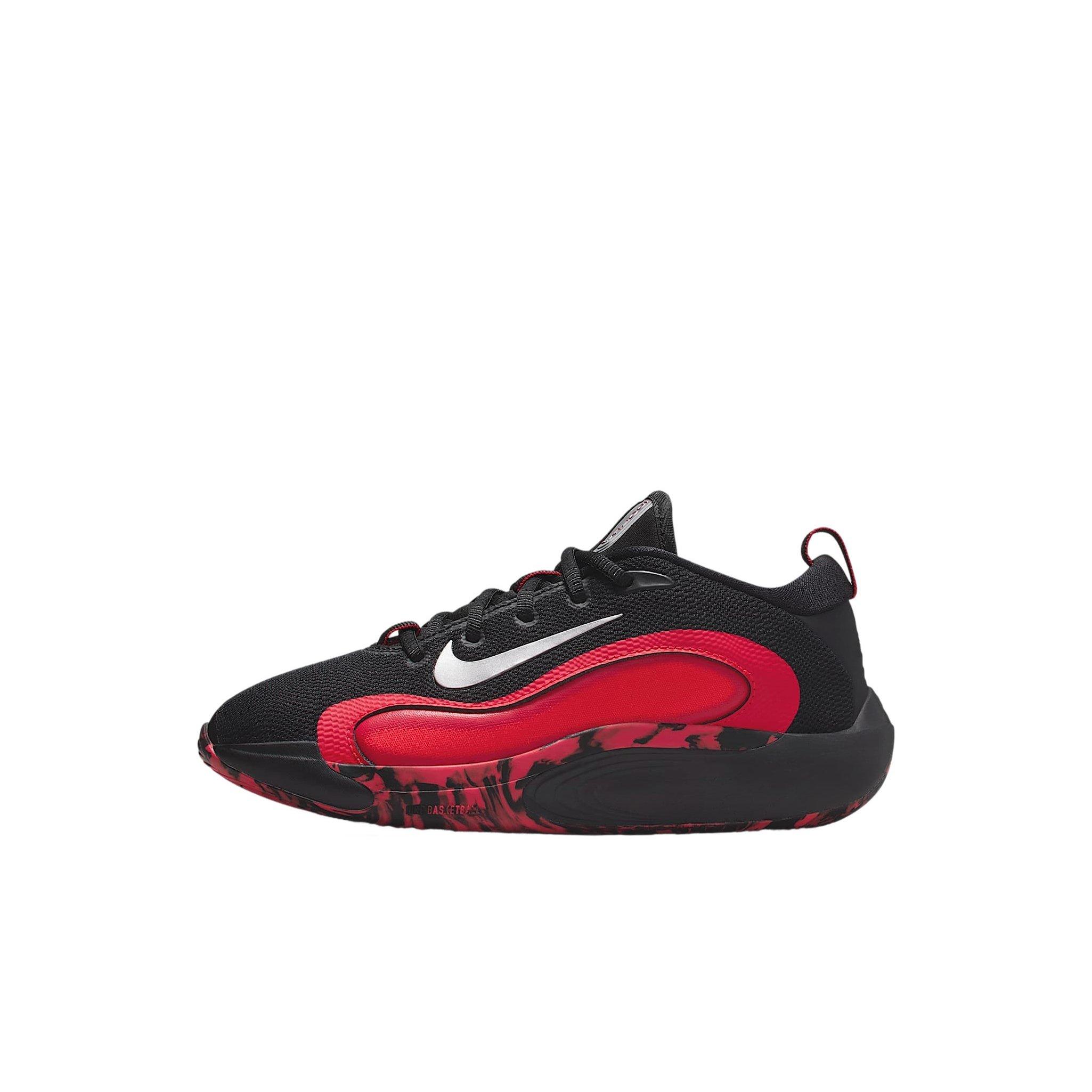 Nike IsoFly Preschool Boys' "Black/University Red/Light Crimson/Metallic Silver" Basketball Shoe