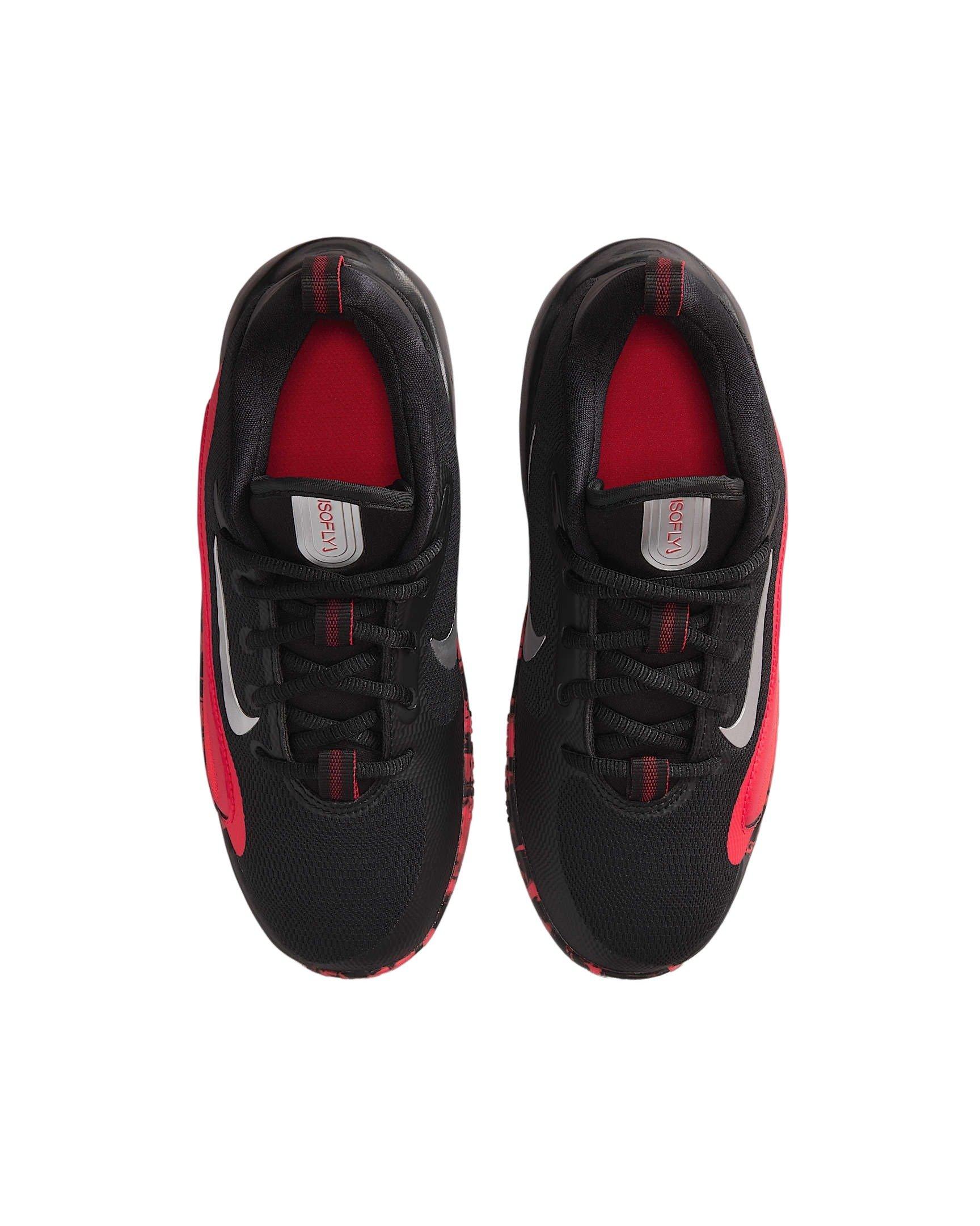Nike IsoFly Preschool Boys' "Black/University Red/Light Crimson/Metallic Silver" Basketball Shoe