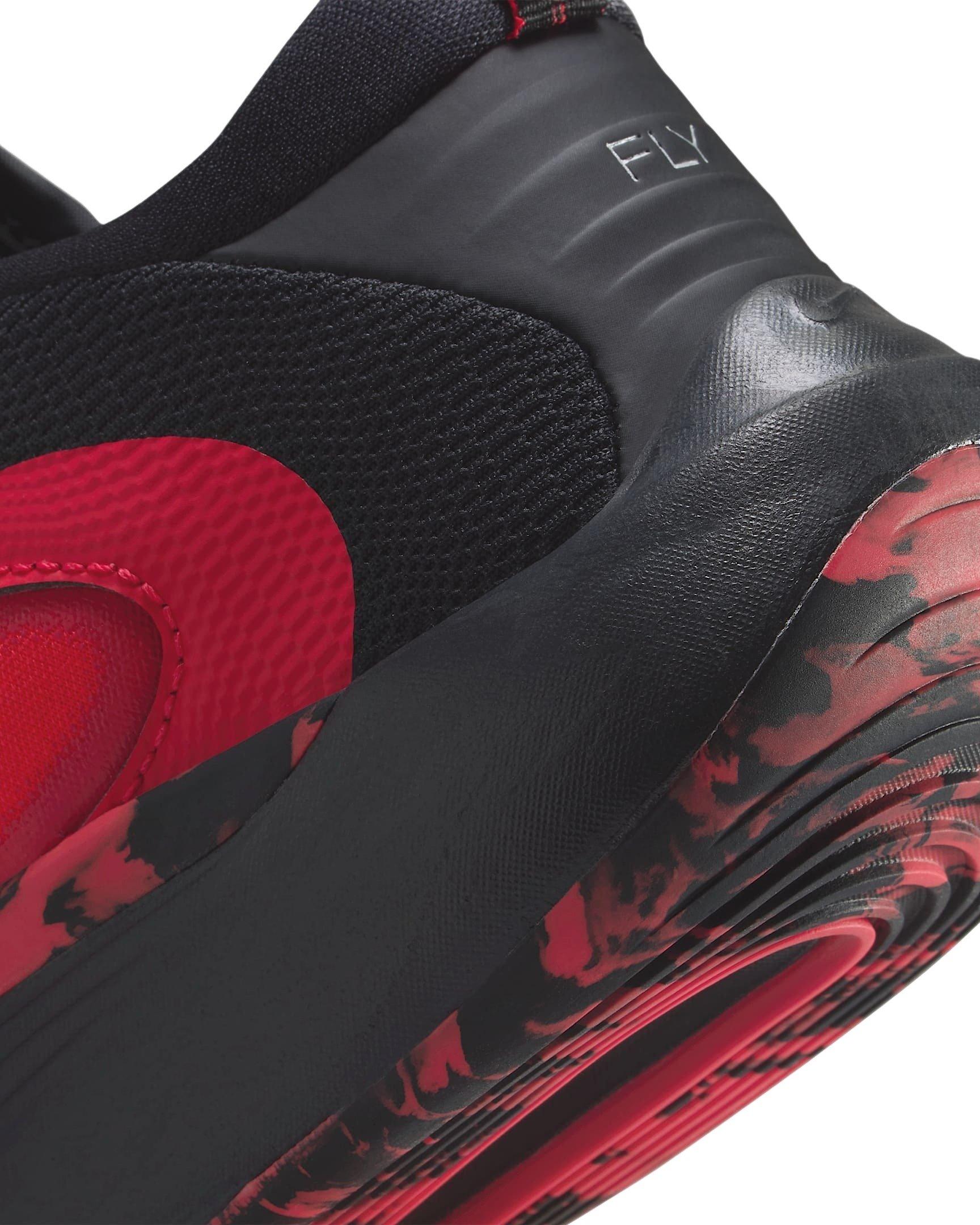 Nike IsoFly Preschool Boys' "Black/University Red/Light Crimson/Metallic Silver" Basketball Shoe