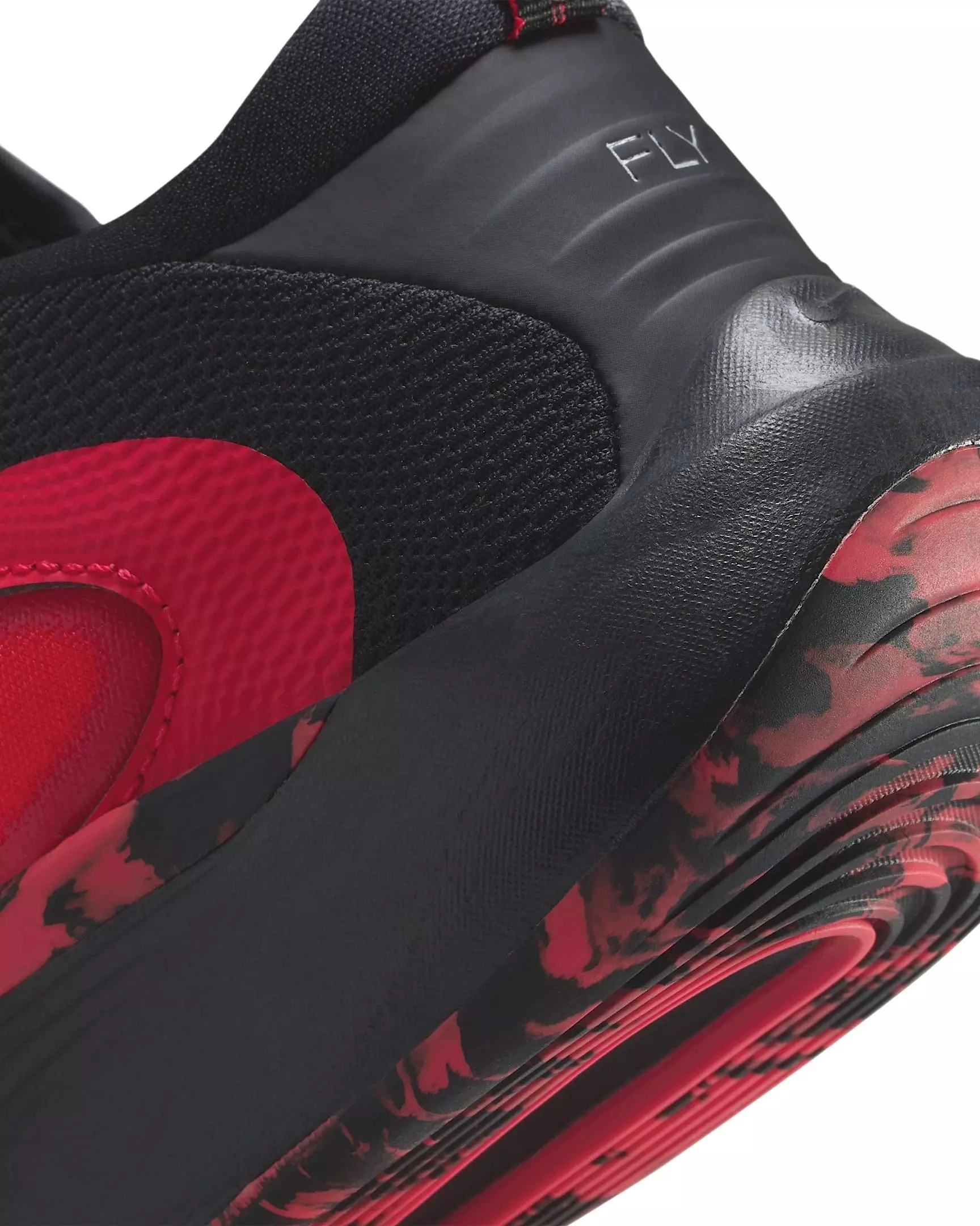 Nike IsoFly "Black/University Red/Light Crimson/Metallic Silver" Preschool Boys' Basketball Shoe - BLACK