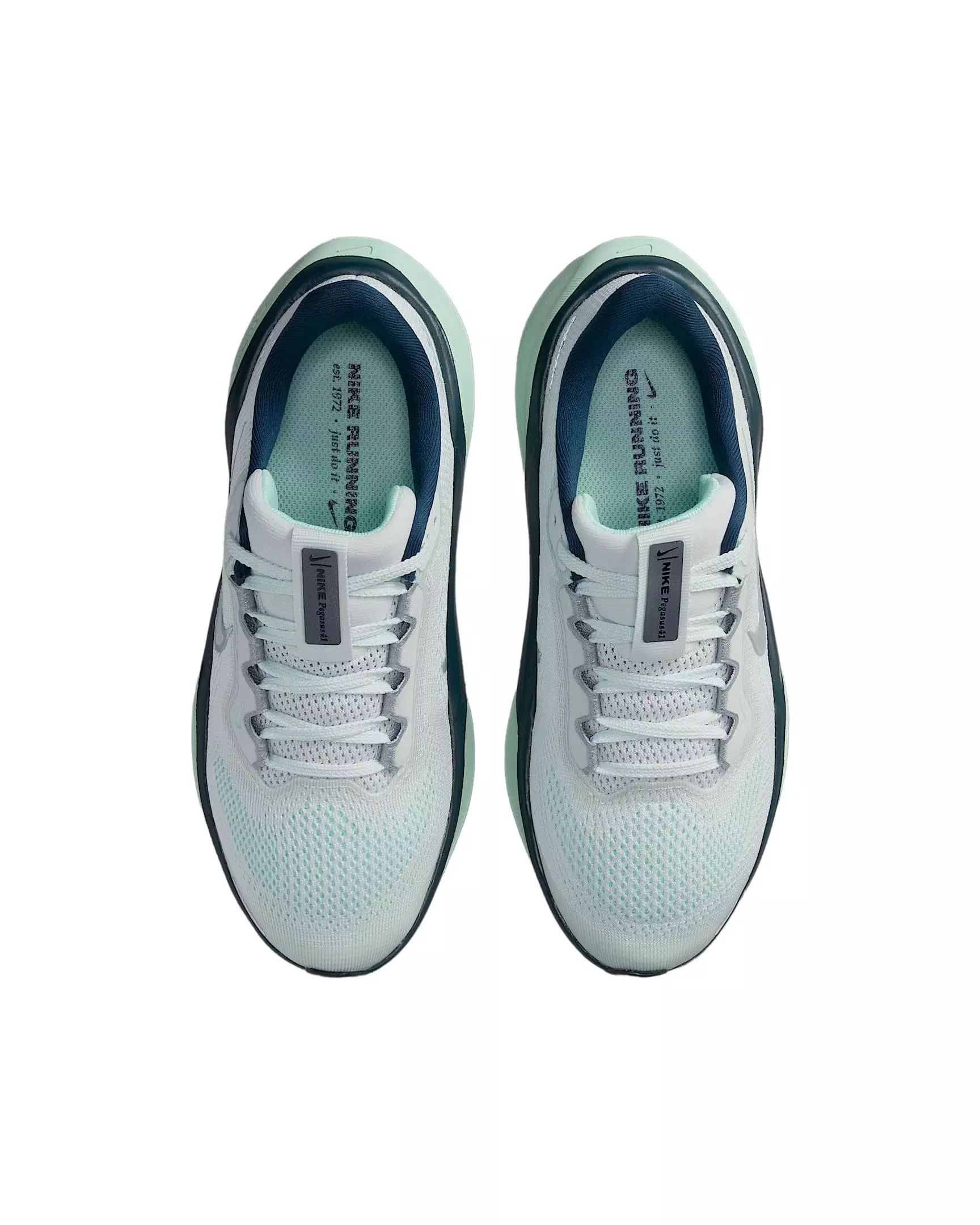 Nike Pegasus 41 "Ghost Aqua/Mint Foam/Armory Navy/Metallic Silver" Preschool Girls' Running Shoe - AQUA/MINT/NAVY/SILVER