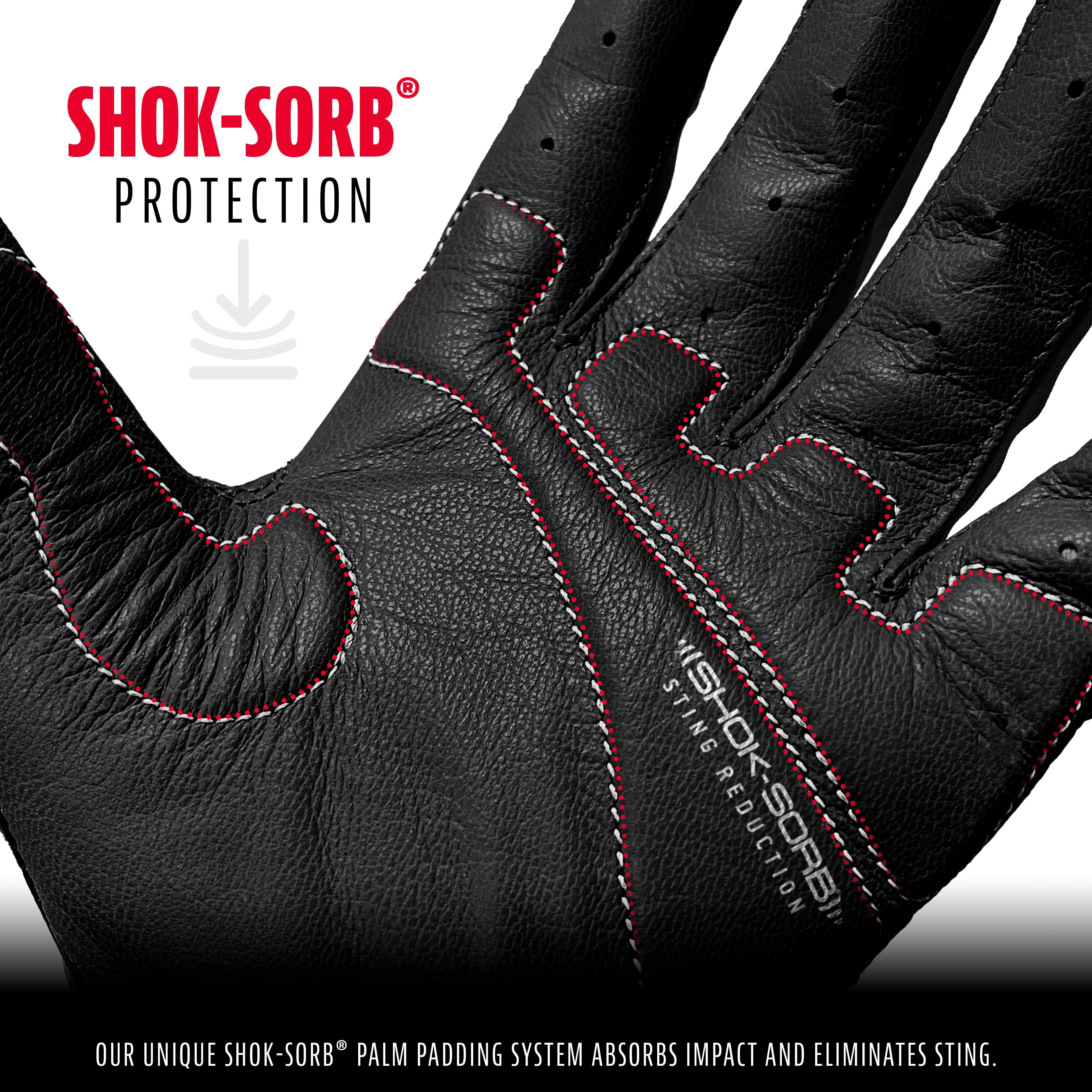 Franklin Sports Shok-Sorb X Batting Gloves - BLACK Thumbnail View 3