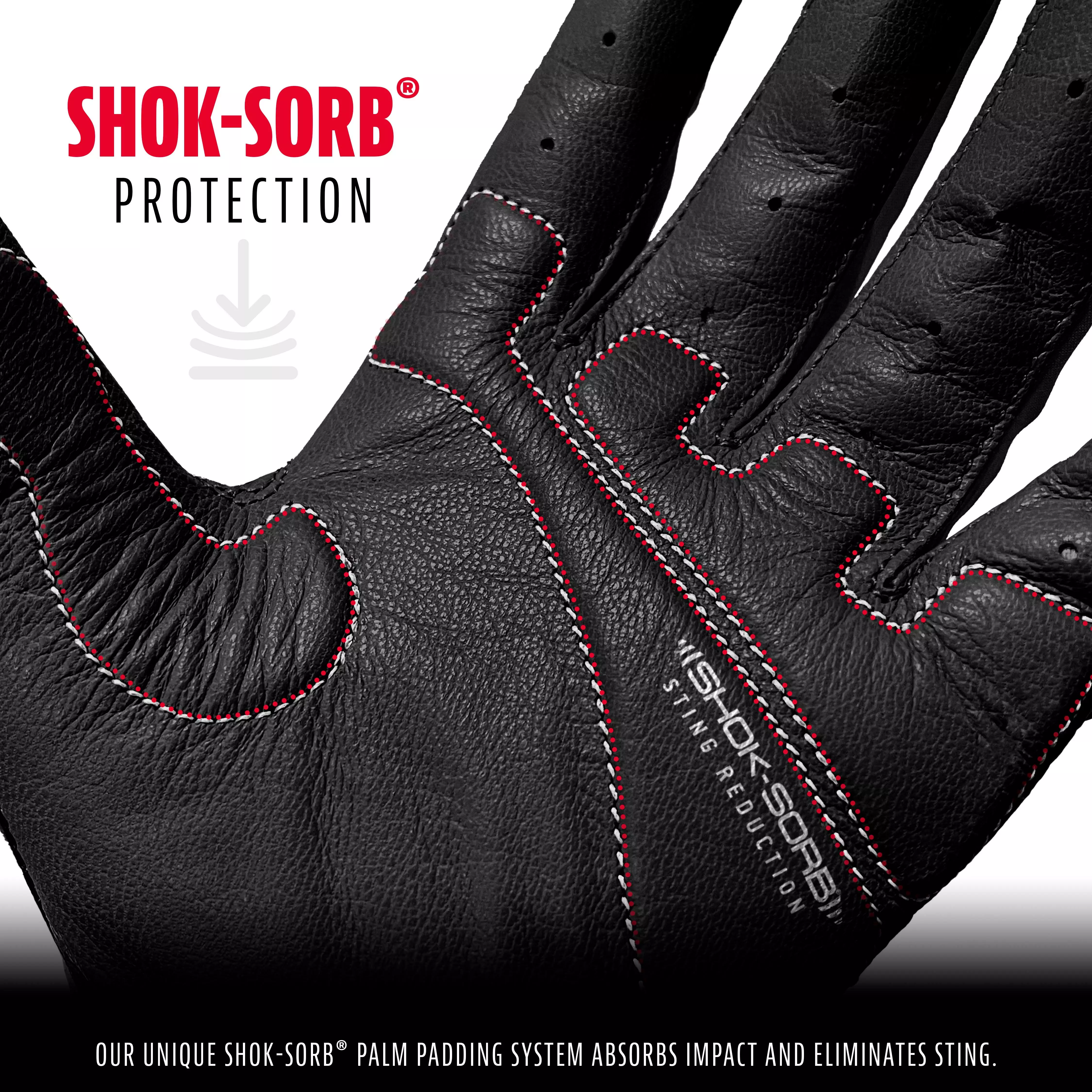 Franklin Sports Shok-Sorb X Batting Gloves - BLACK