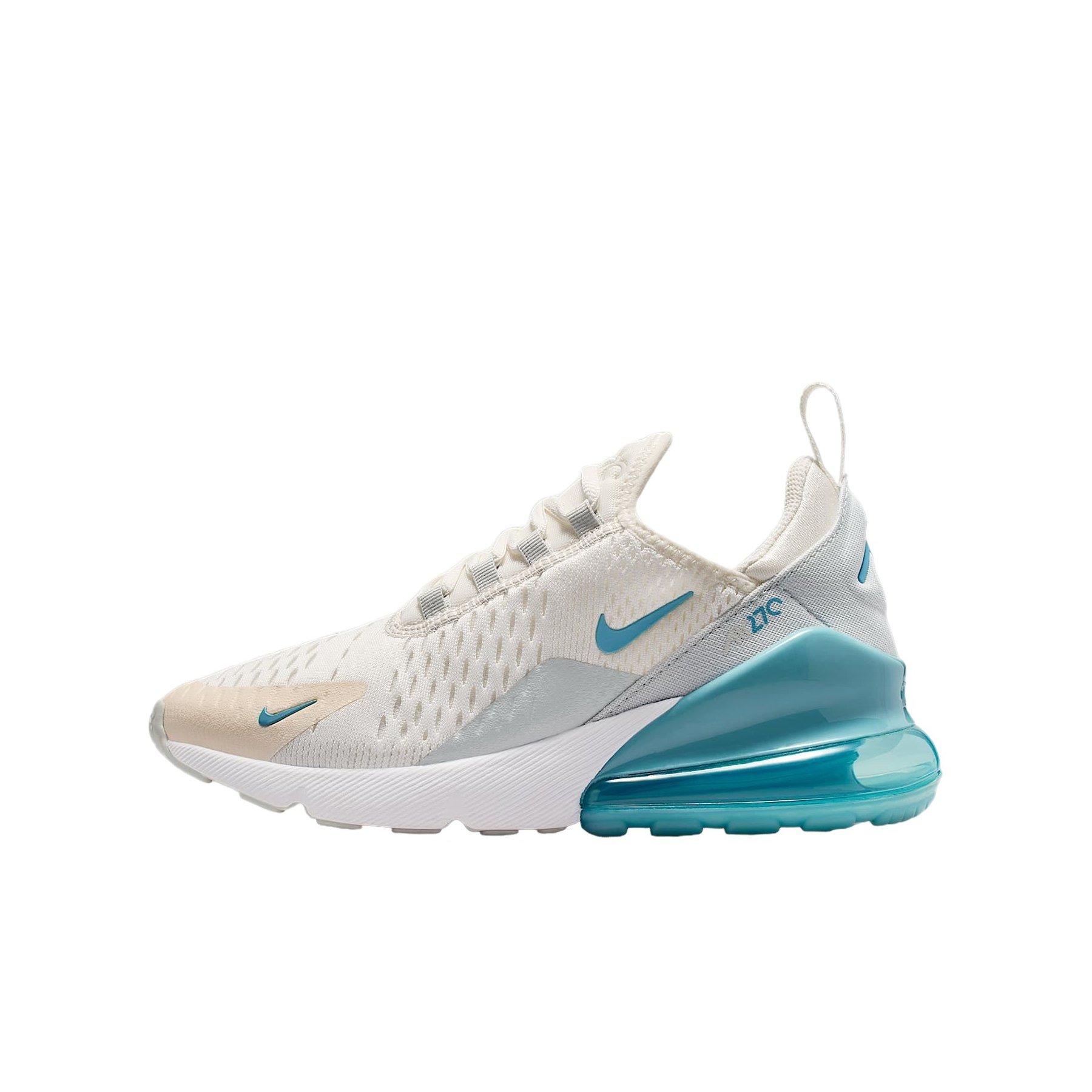 Nike Air Max 270 Grade School Girls' "Denim Turquoise/Light Silver/Soft Pearl" Shoe