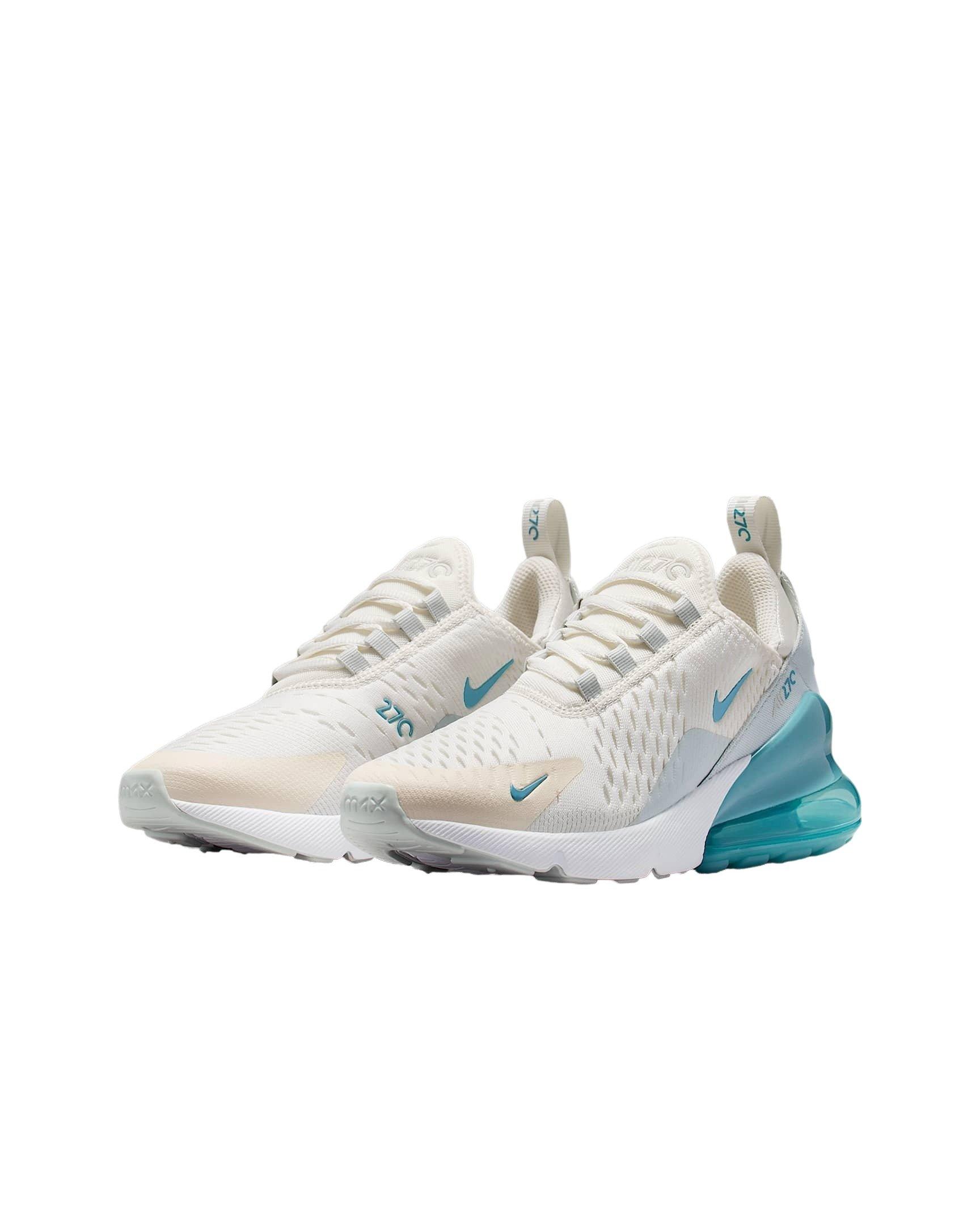 Nike Air Max 270 Grade School Girls' "Denim Turquoise/Light Silver/Soft Pearl" Shoe