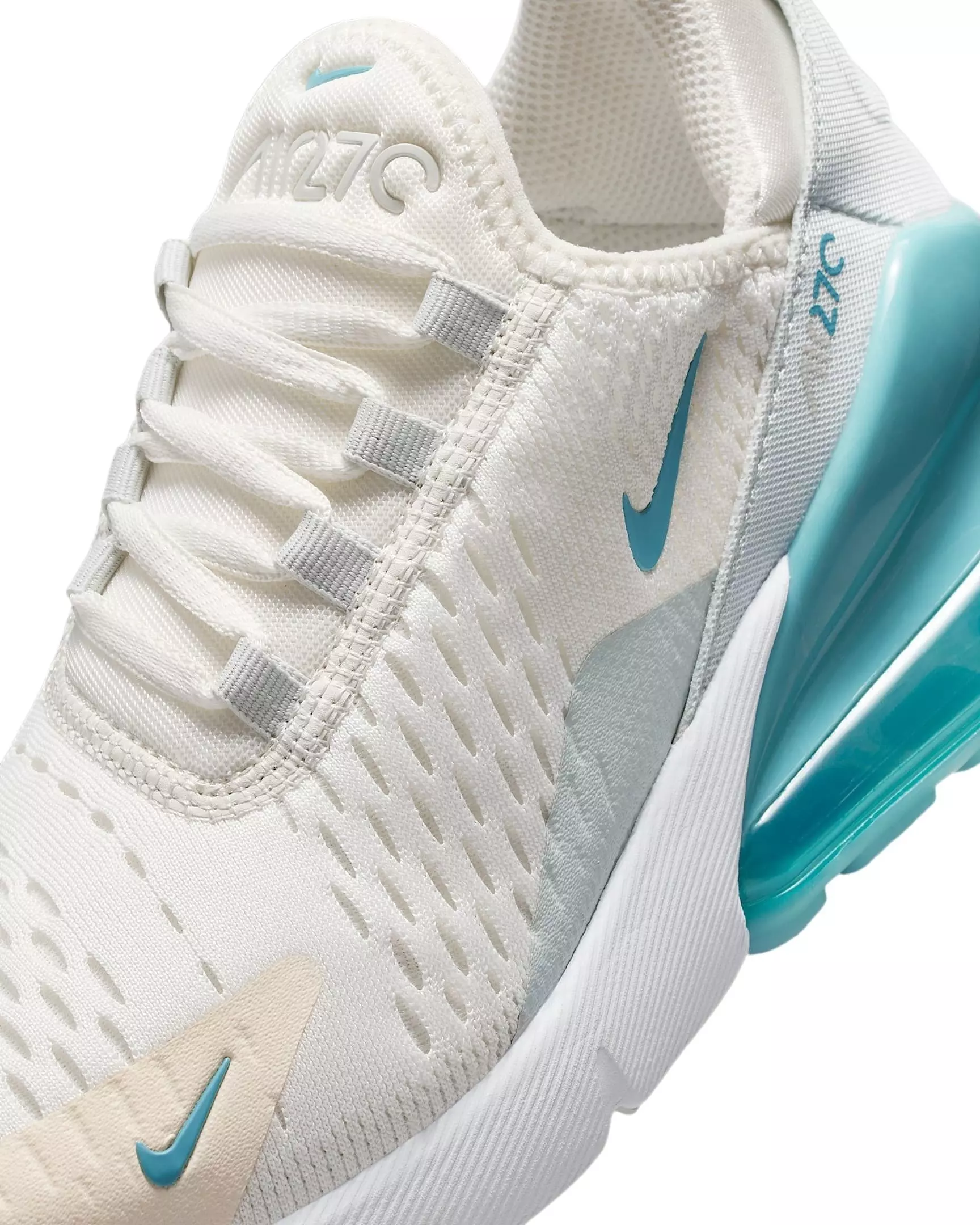 Nike Air Max 270 "Denim Turquoise/Light Silver/Soft Pearl" Grade School Girls' Shoe - BLUE