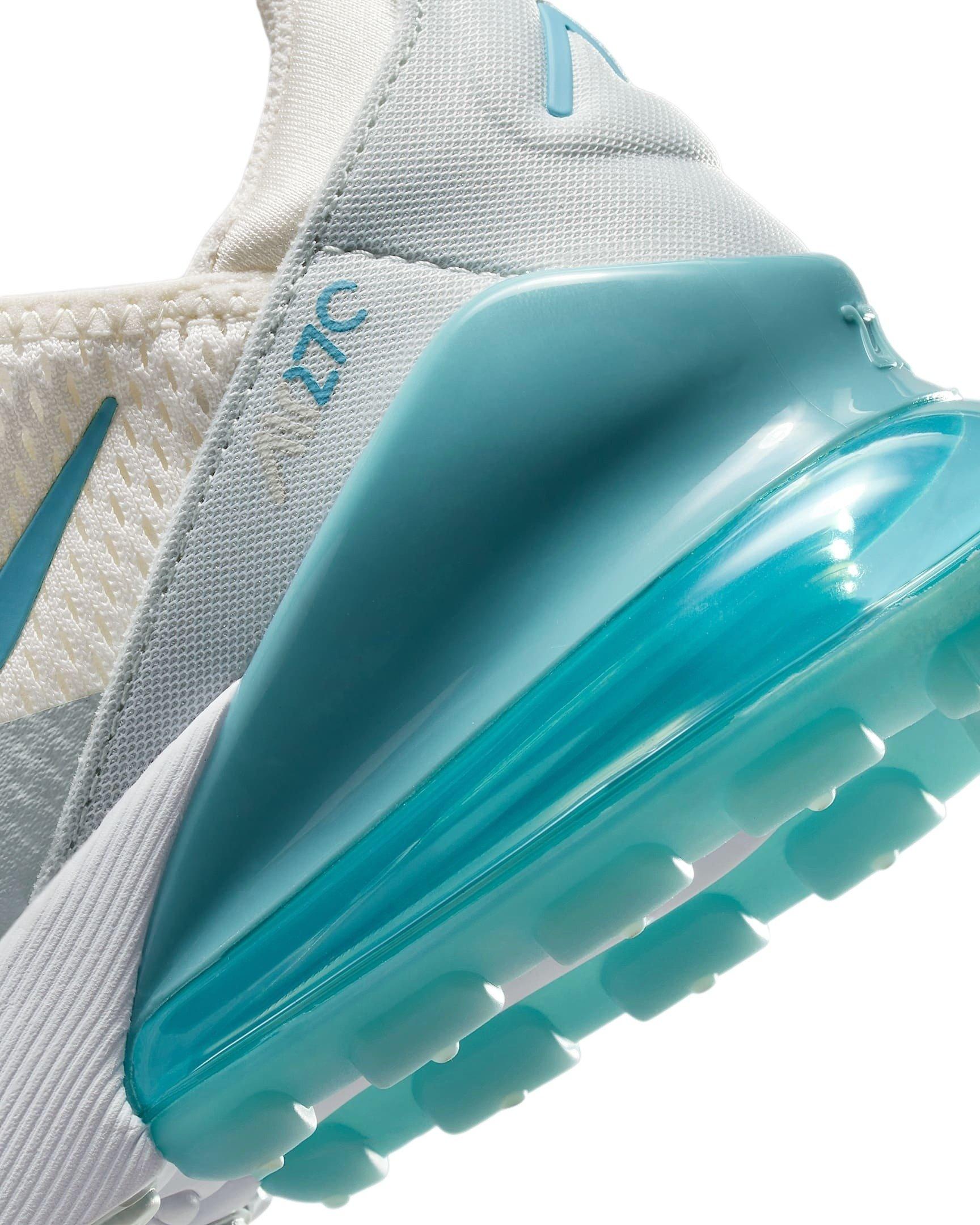 Nike Air Max 270 Grade School Girls' "Denim Turquoise/Light Silver/Soft Pearl" Shoe