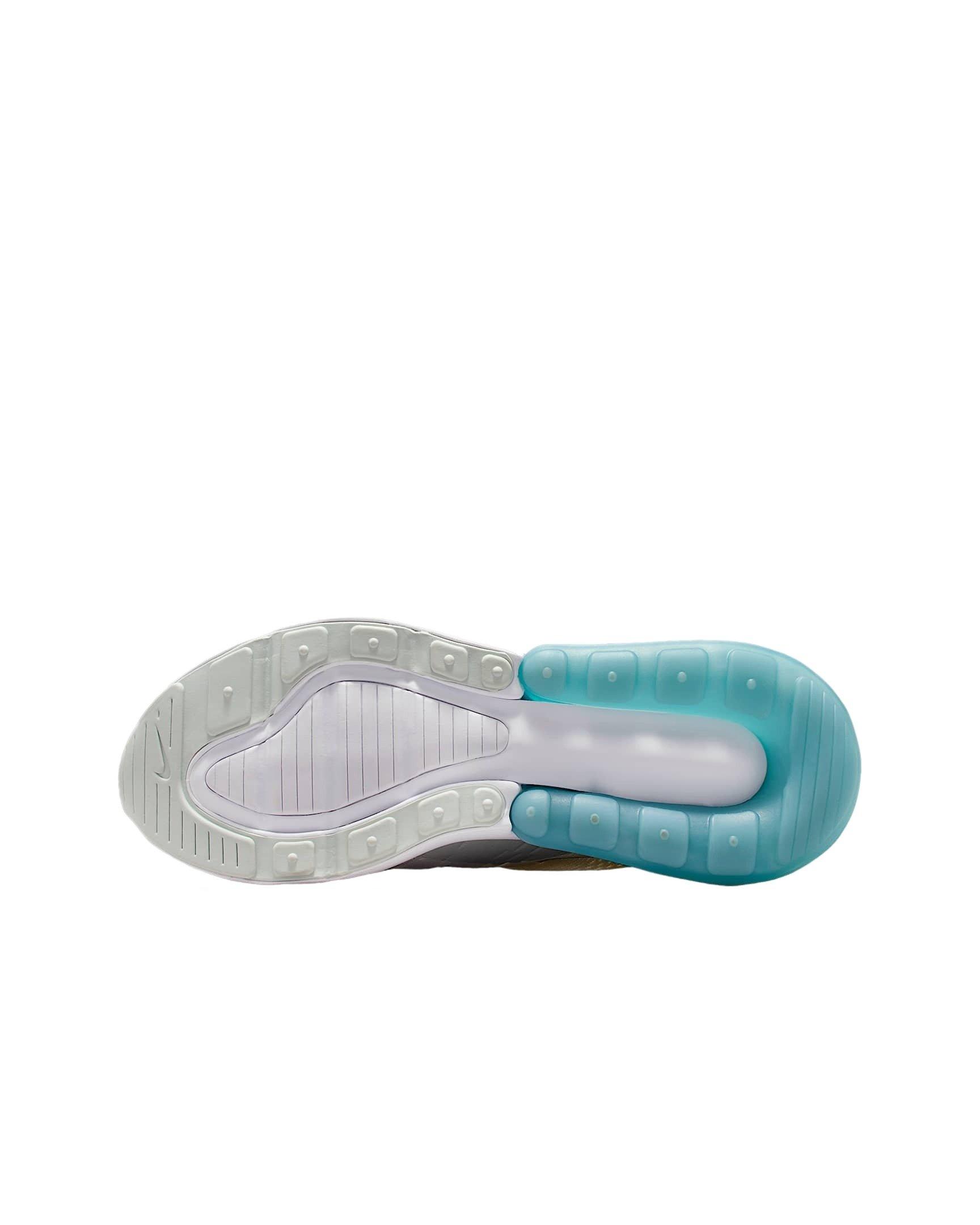 Nike Air Max 270 Grade School Girls' "Denim Turquoise/Light Silver/Soft Pearl" Shoe