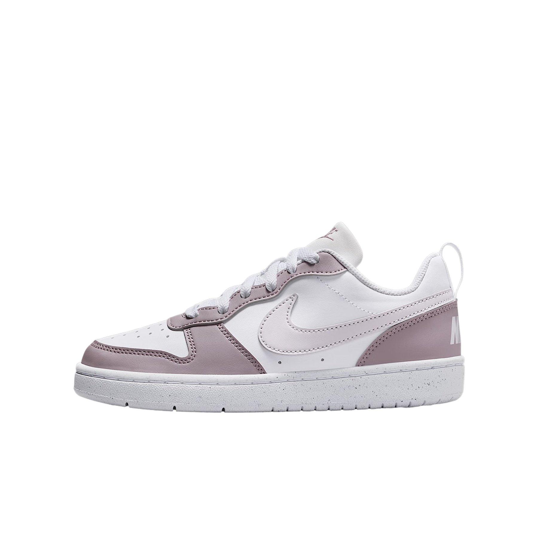 Nike Court Borough Low Recraft Grade School Girls' "White/Plum Fog/White/Venice" Shoe