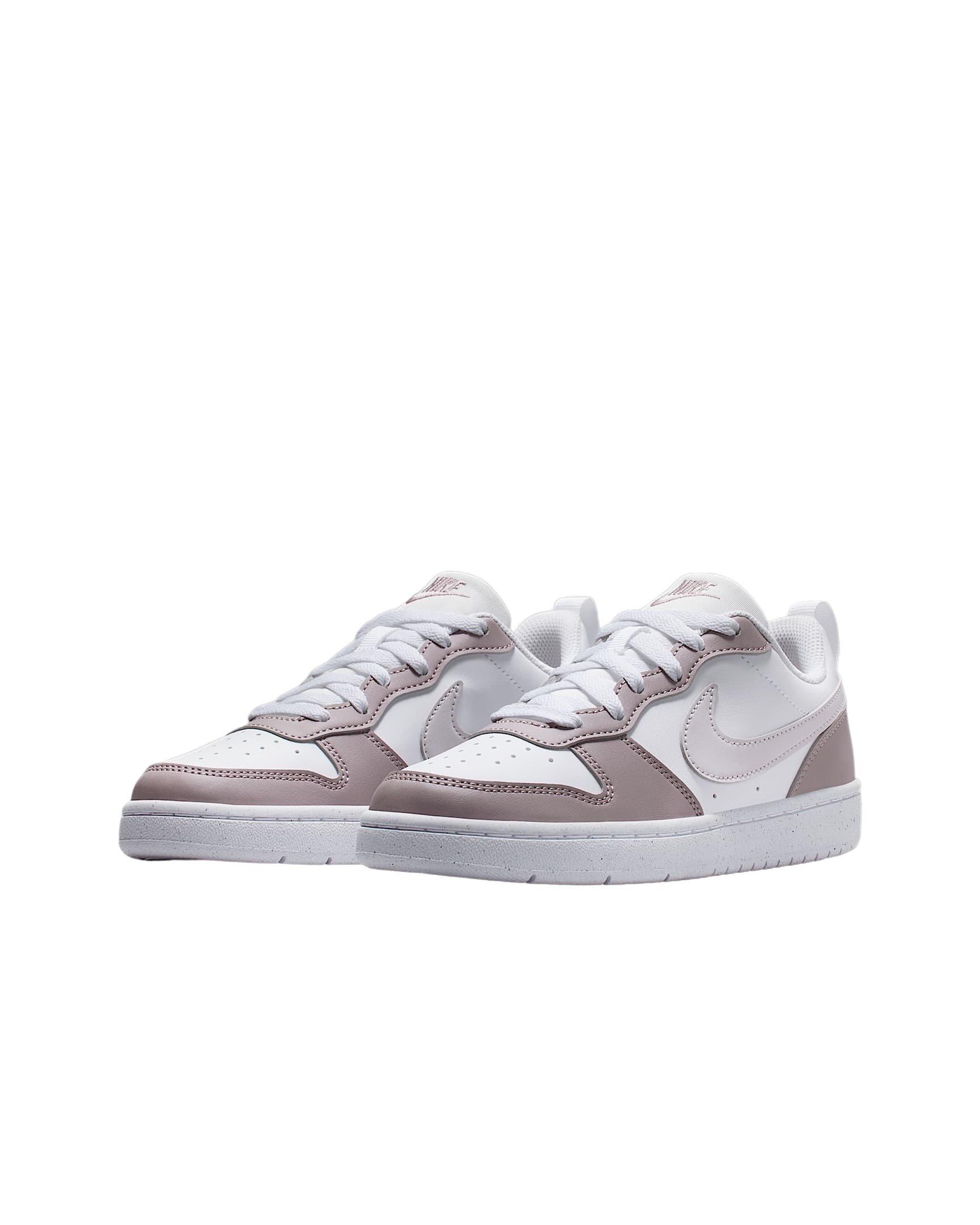 Nike Court Borough Low Recraft Grade School Girls' "White/Plum Fog/White/Venice" Shoe