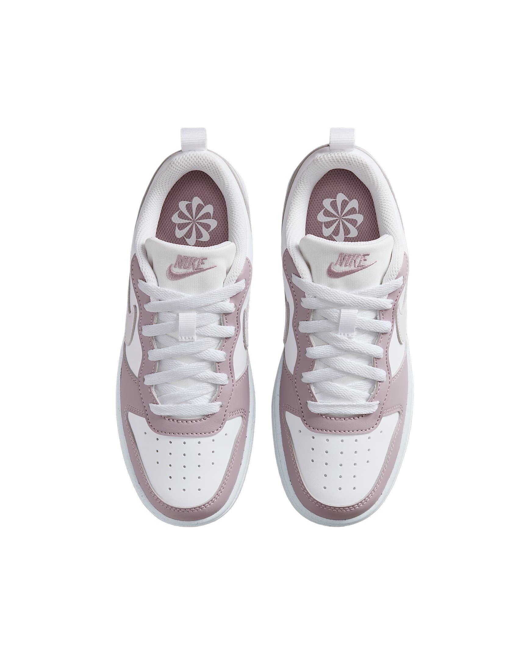 Nike Court Borough Low Recraft Grade School Girls' "White/Plum Fog/White/Venice" Shoe