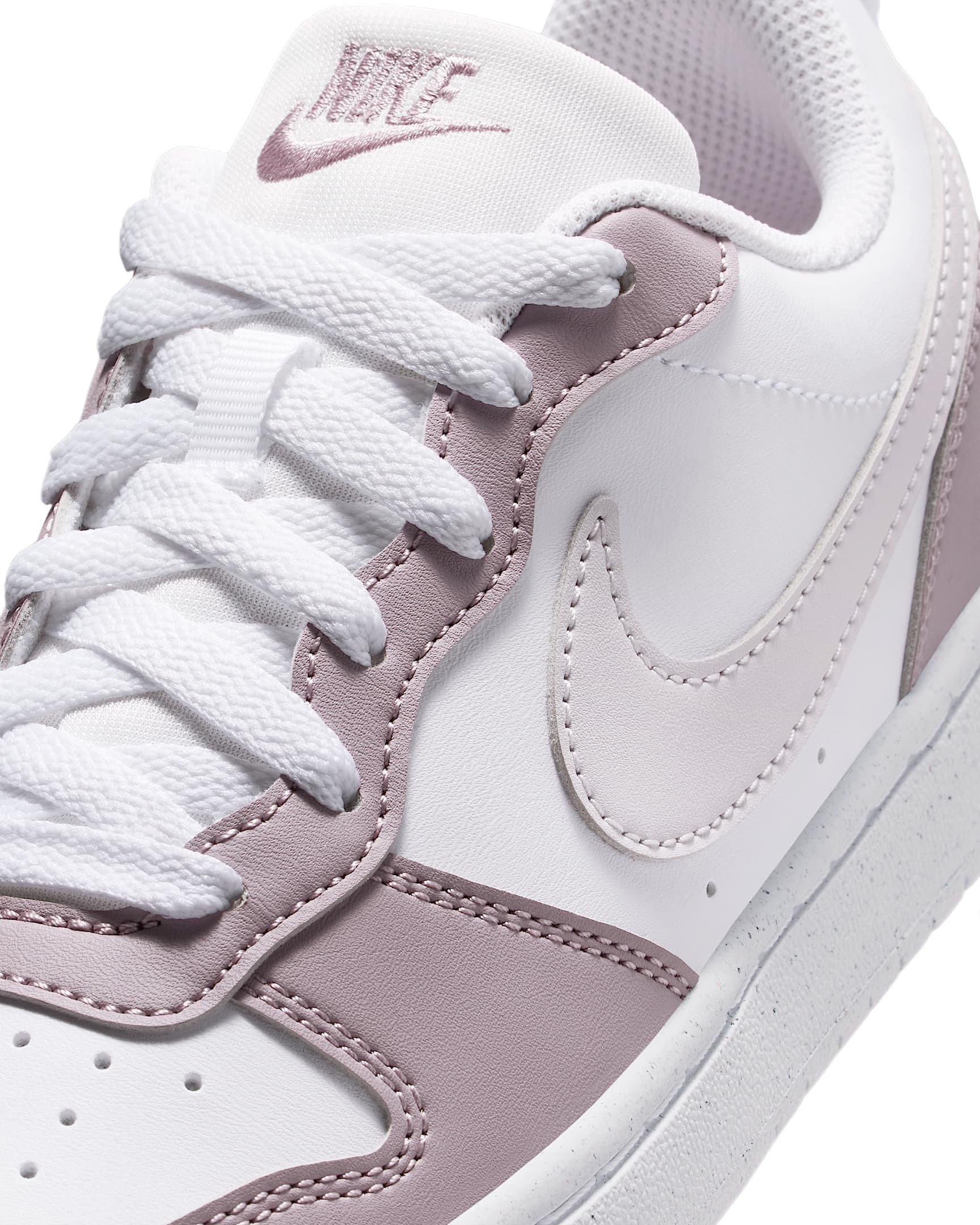 Nike Court Borough Low Recraft Grade School Girls' "White/Plum Fog/White/Venice" Shoe