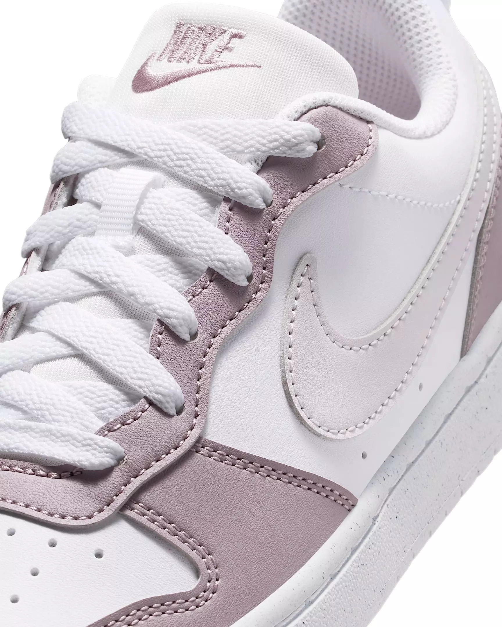 Nike Court Borough Low Recraft "White/Plum Fog/White/Venice" Grade School Girls' Shoe - WHITE/PLUM/WHITE/VENICE