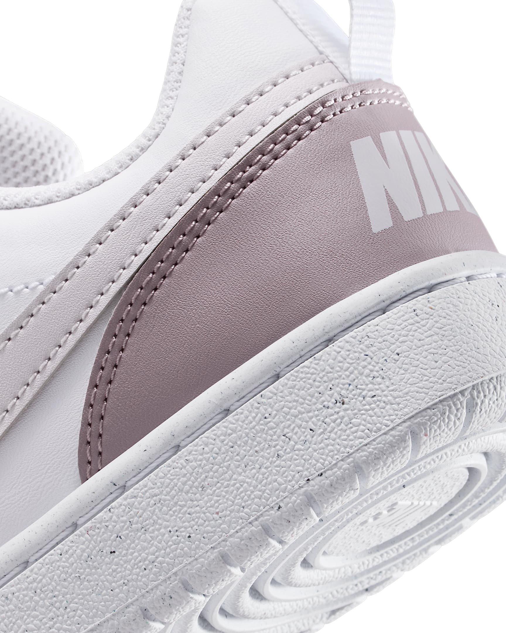 Nike Court Borough Low Recraft Grade School Girls' "White/Plum Fog/White/Venice" Shoe