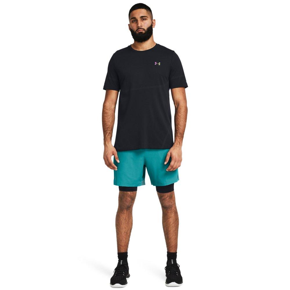 Under Armour Men's Vanish Woven 2-in-1 Shorts - Light Blue - TEAL Thumbnail View 4