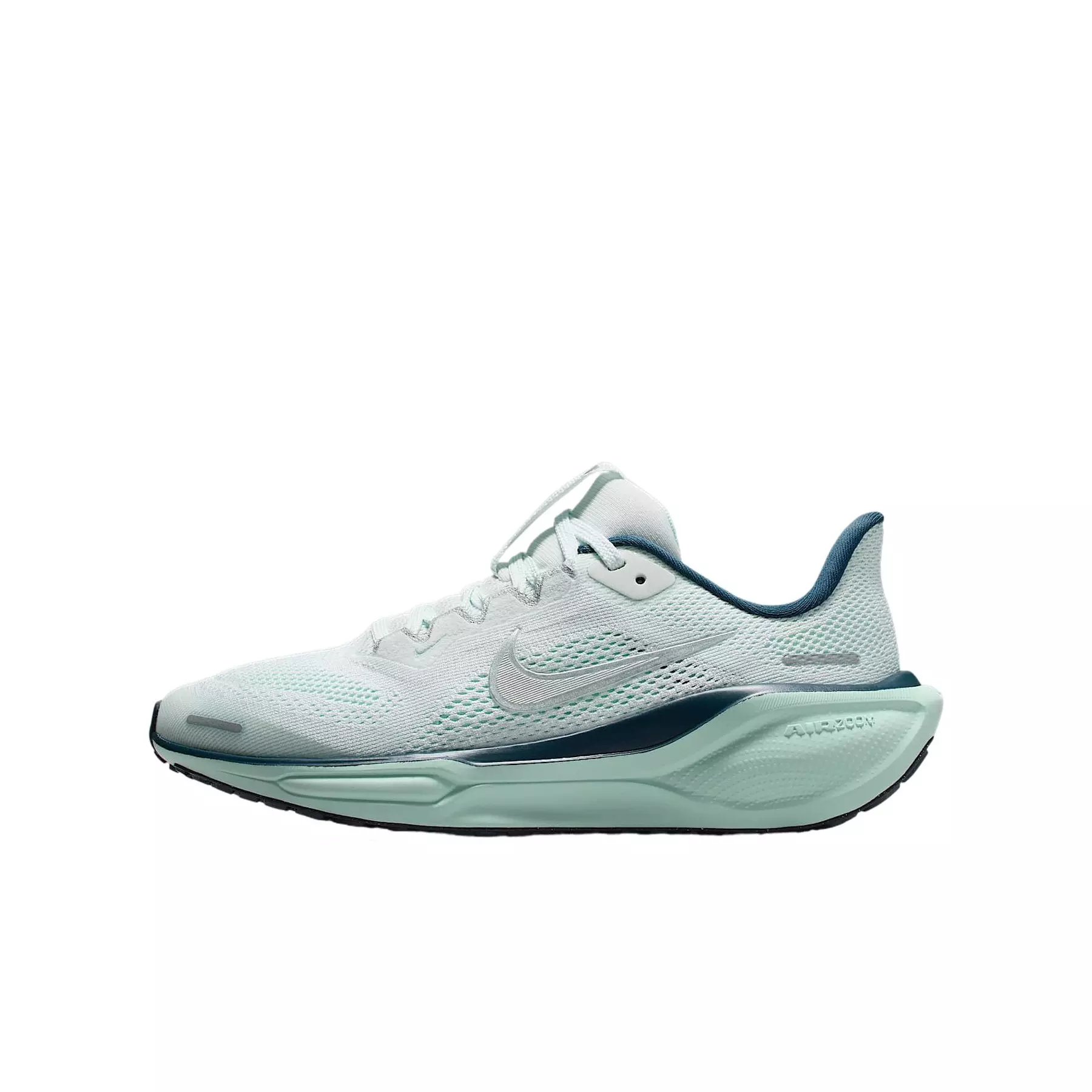 Nike Pegasus 41 "Ghost Aqua/Mint Foam/Armory Navy/Metallic Silver" Grade School Girls' Running Shoe - AQUA/MINT/NAVY/SILVER