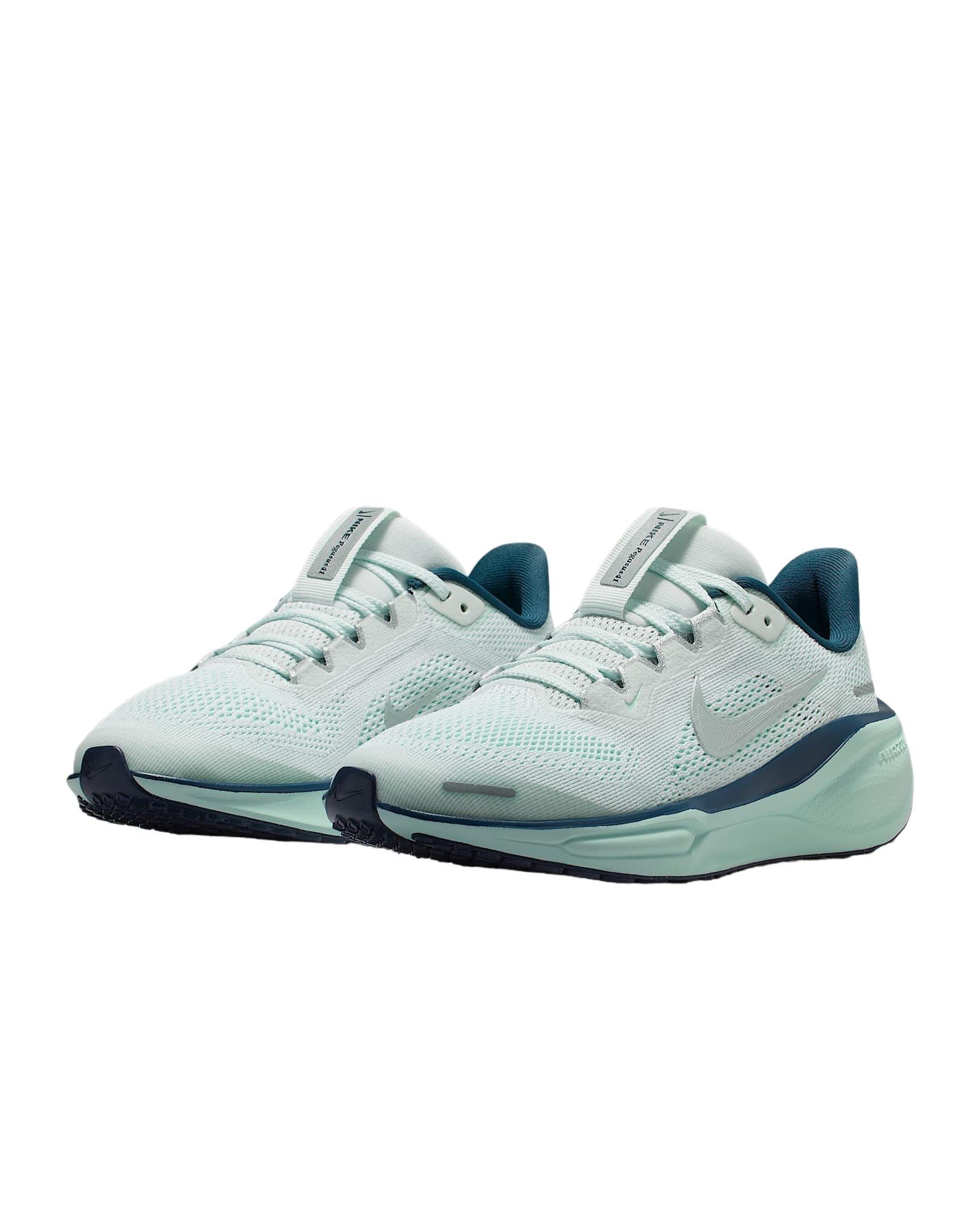 Nike Pegasus 41 Grade School Girls' "Ghost Aqua/Mint Foam/Armory Navy/Metallic Silver" Running Shoe