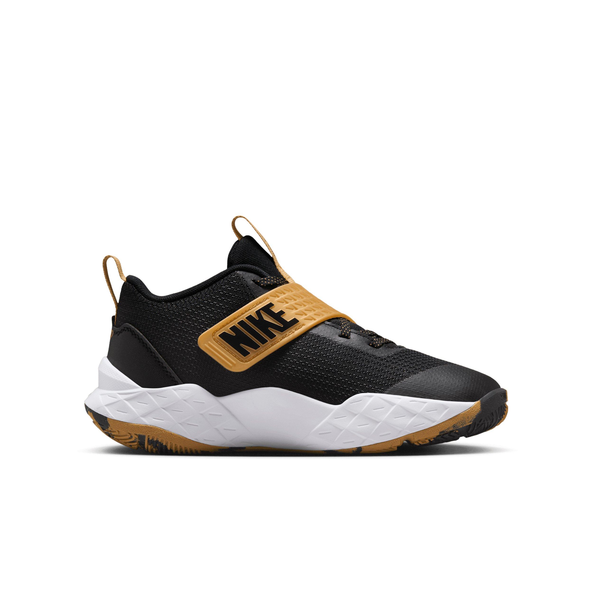 Nike Black and Metallic Gold Team Hustle Sneakers GS) Nike Team Hustle D9  main image 4