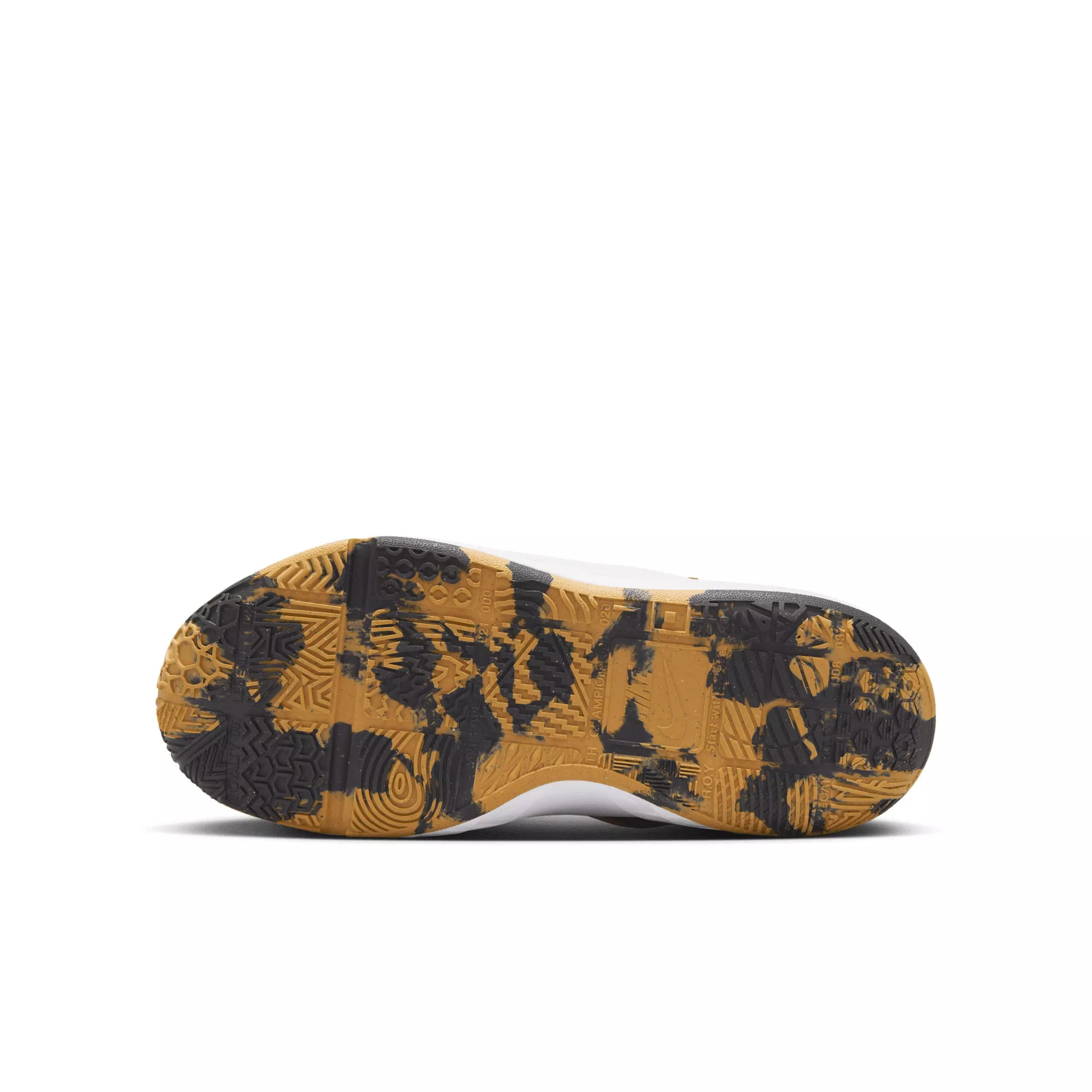 Nike Team Hustle D 12 "Black/Metallic Gold/White/Black" Grade School Boys' Basketball Shoe - BLACK/GOLD/WHITE/BLACK