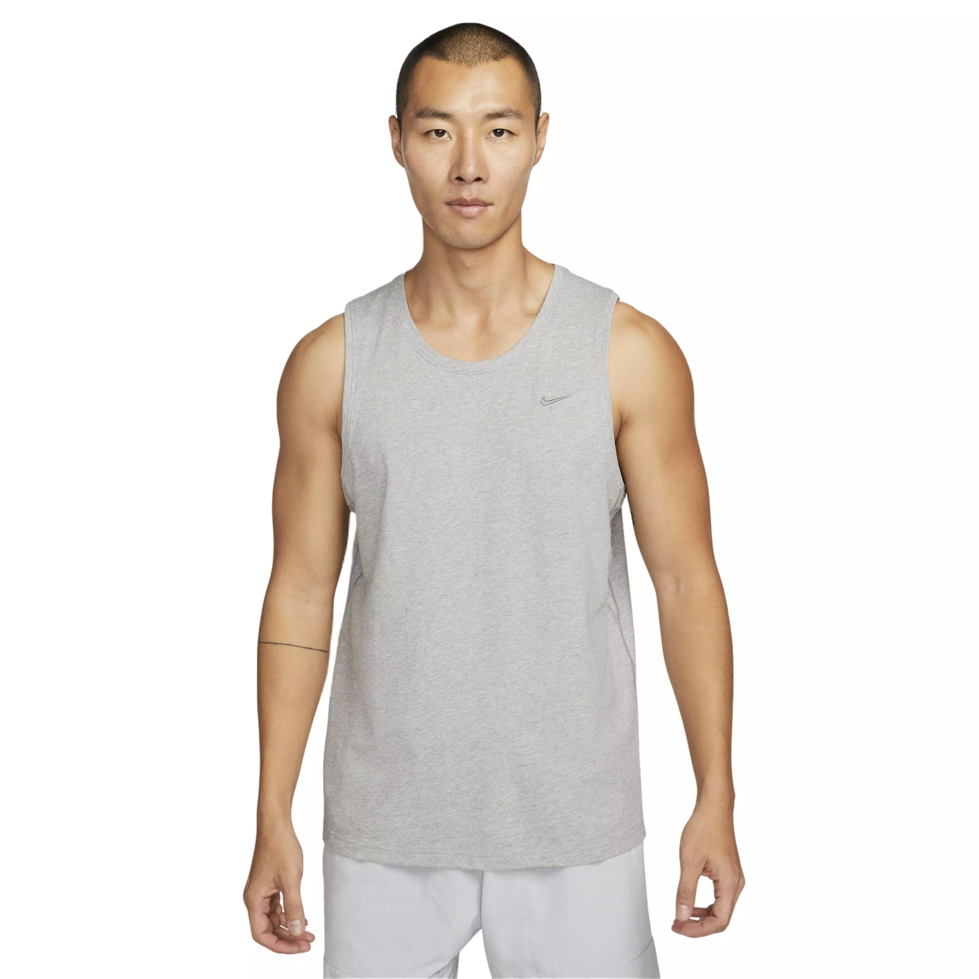 Nike Men's Dri-FIT Primary Statement Versatile Fitness Tank-Dk Grey - GREY