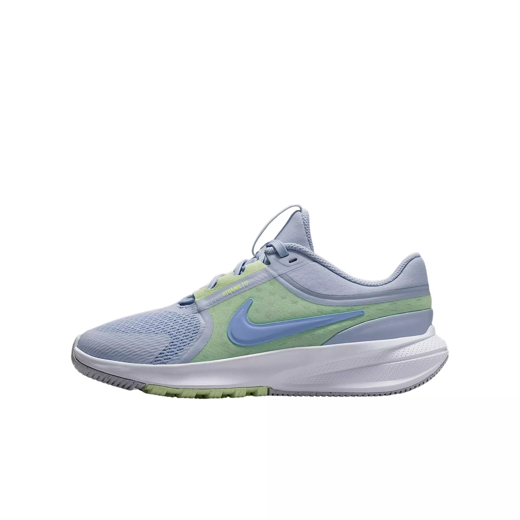 Nike Star Runner 5 "Ghost/Barely Volt/Football Grey/Light Thistle" Grade School Girls' Running Shoe - GREY