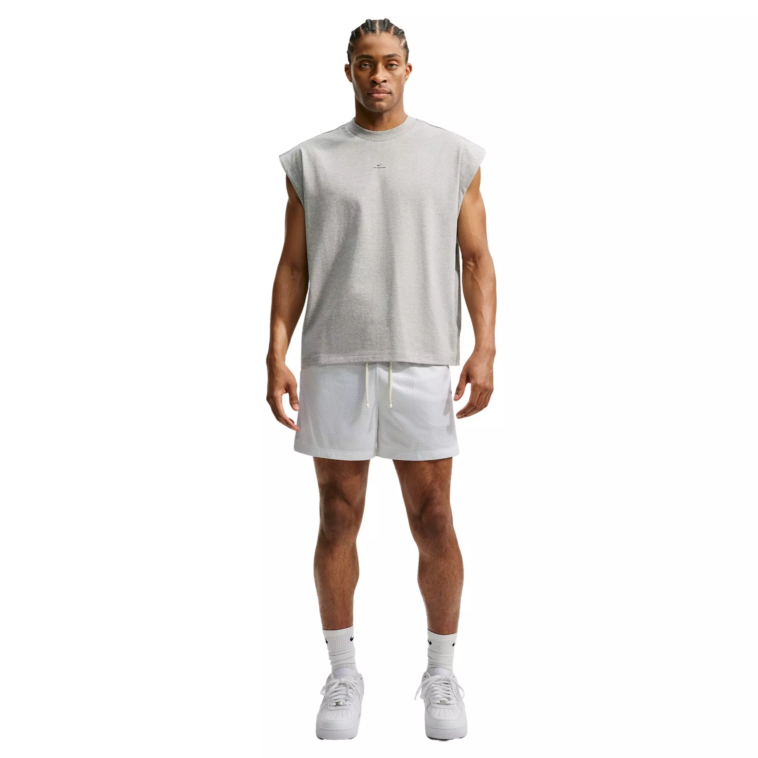 Nike Men's Standard Issue 5" Practice Mesh Basketball Shorts - WHITE