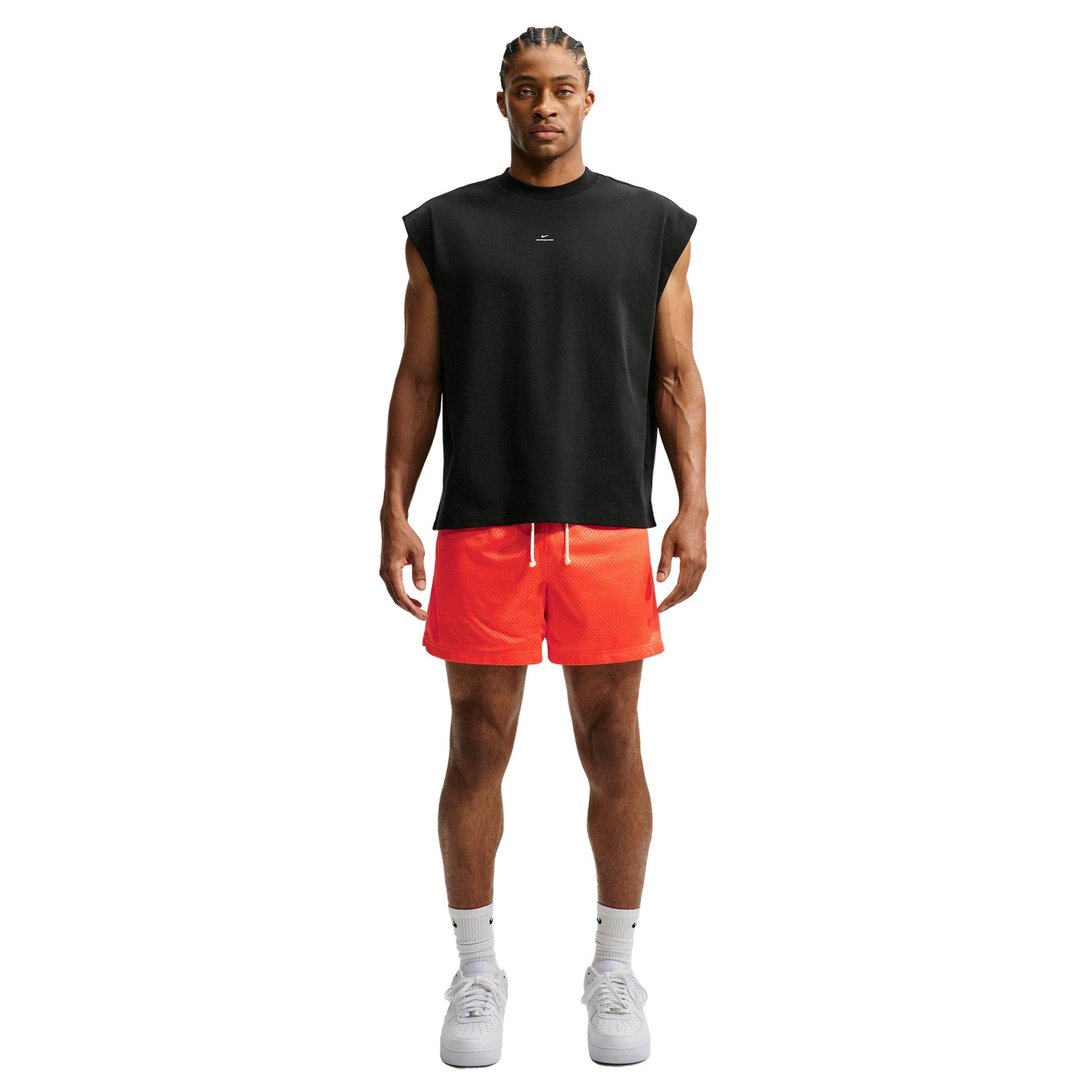 Nike Men's Standard Issue 5" Practice Mesh Basketball Shorts - ORANGE Thumbnail View 4