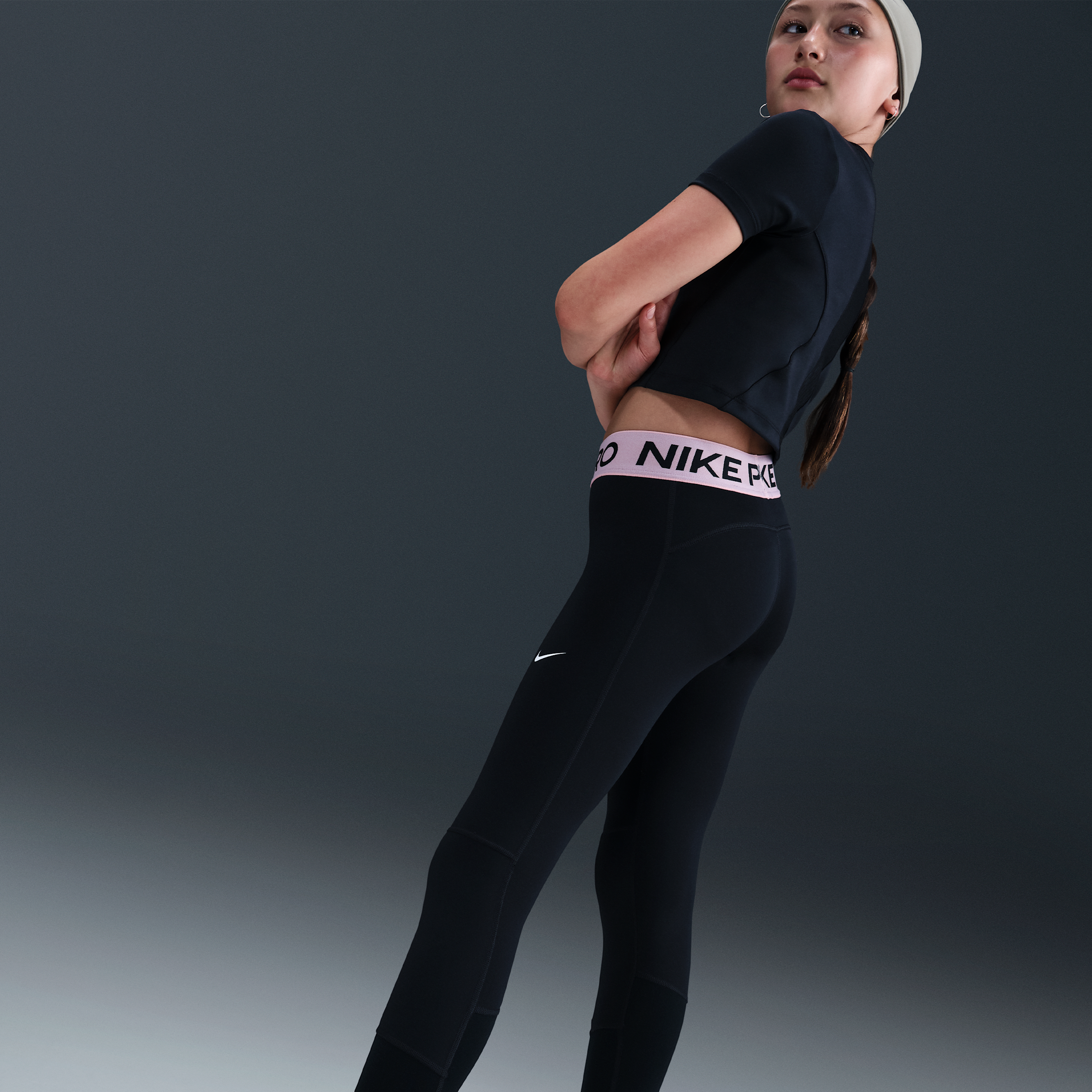 Nike Pro Dri-FIT Big Girls' Black Leggings