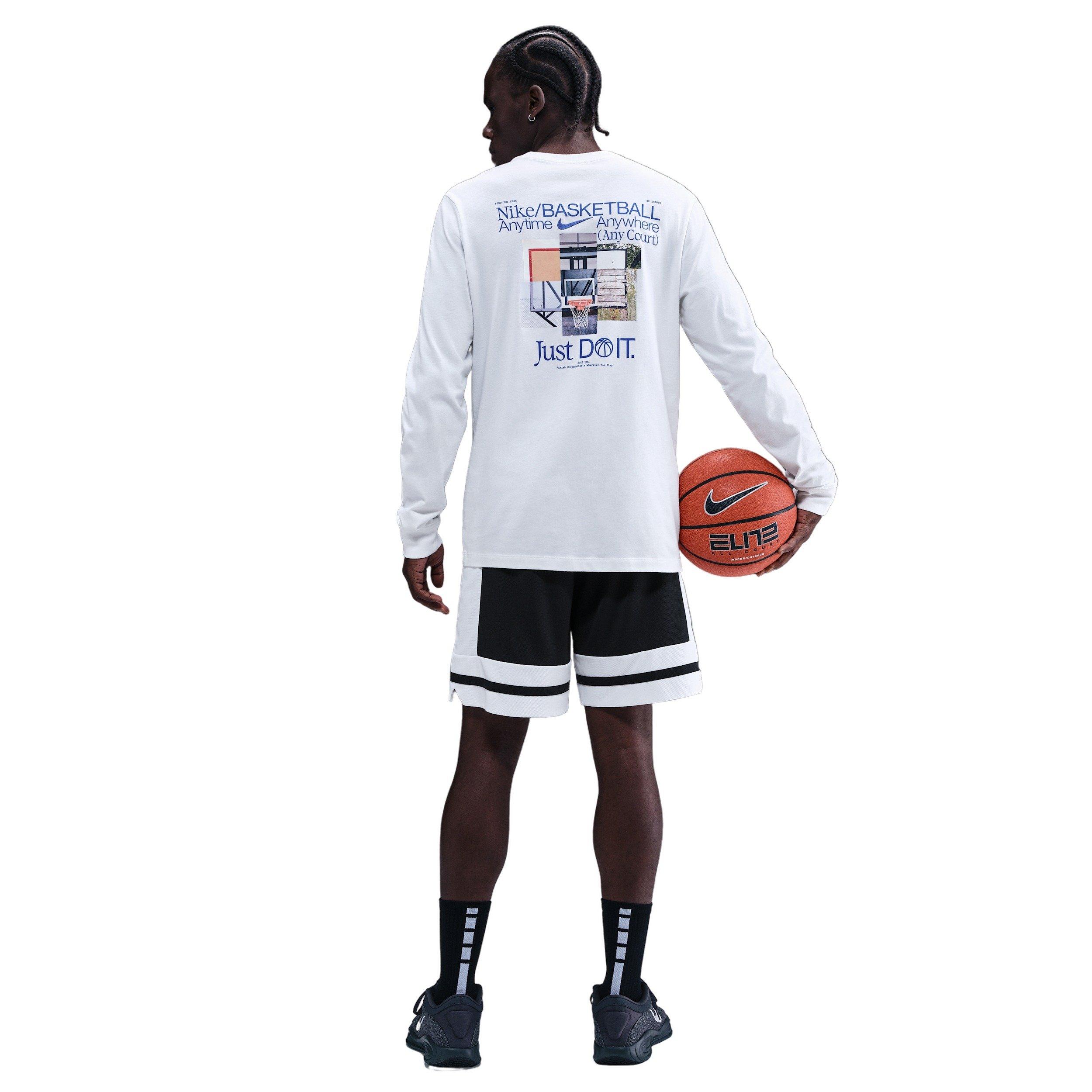 Nike Men's Dri-FIT GM Classic 8" Basketball Shorts - BLACK/WHITE Thumbnail View 4