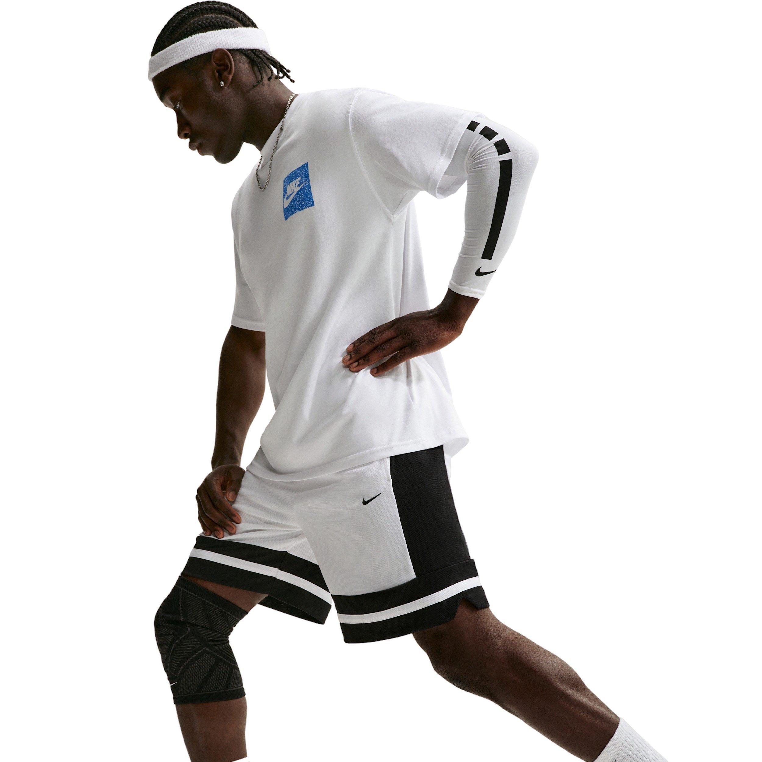 Nike Men's Dri-FIT GM Classic 8" Basketball Shorts - WHITE Thumbnail View 4