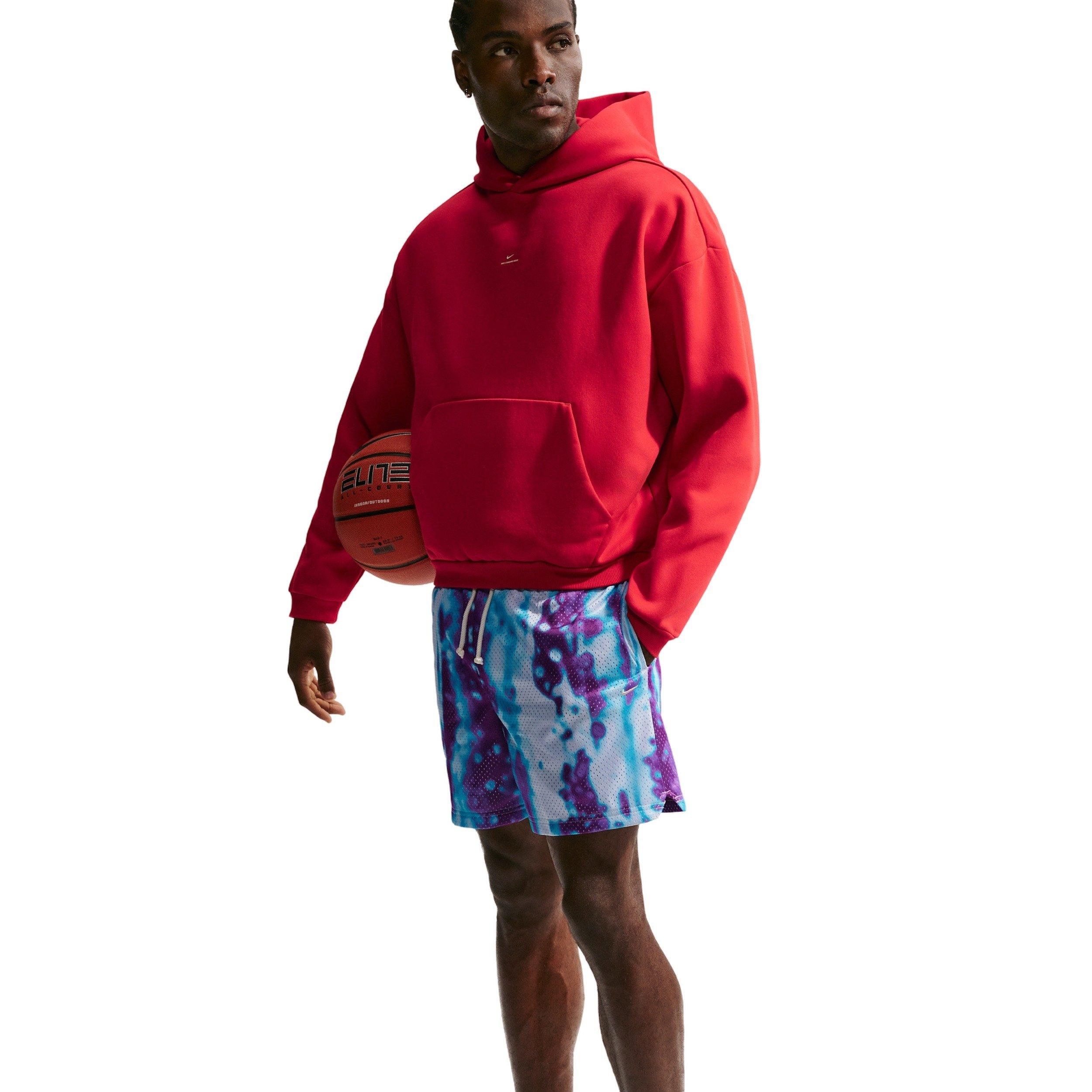 Nike Men's Standard Issue 5" AOP Practice Mesh Basketball Shorts - GREY/BLUE/PURPLE Thumbnail View 4