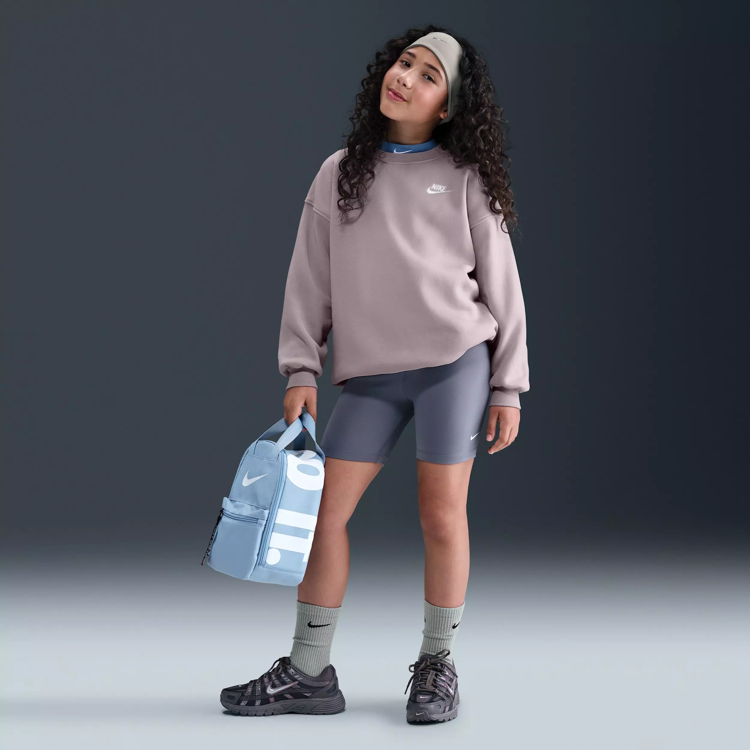 Nike Big Kids' Sportswear Club Fleece Oversized Sweatshirt - Light Purple - LIGHT PURPLE