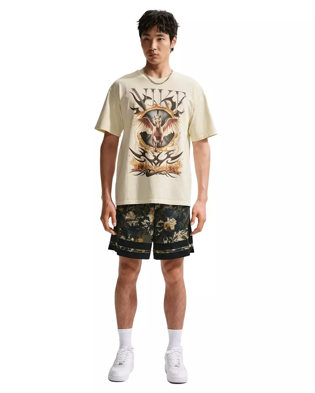 Nike Men's Classic Dri-FIT 8" Basketball Shorts - Beige/Black - BEIGE/BLACK