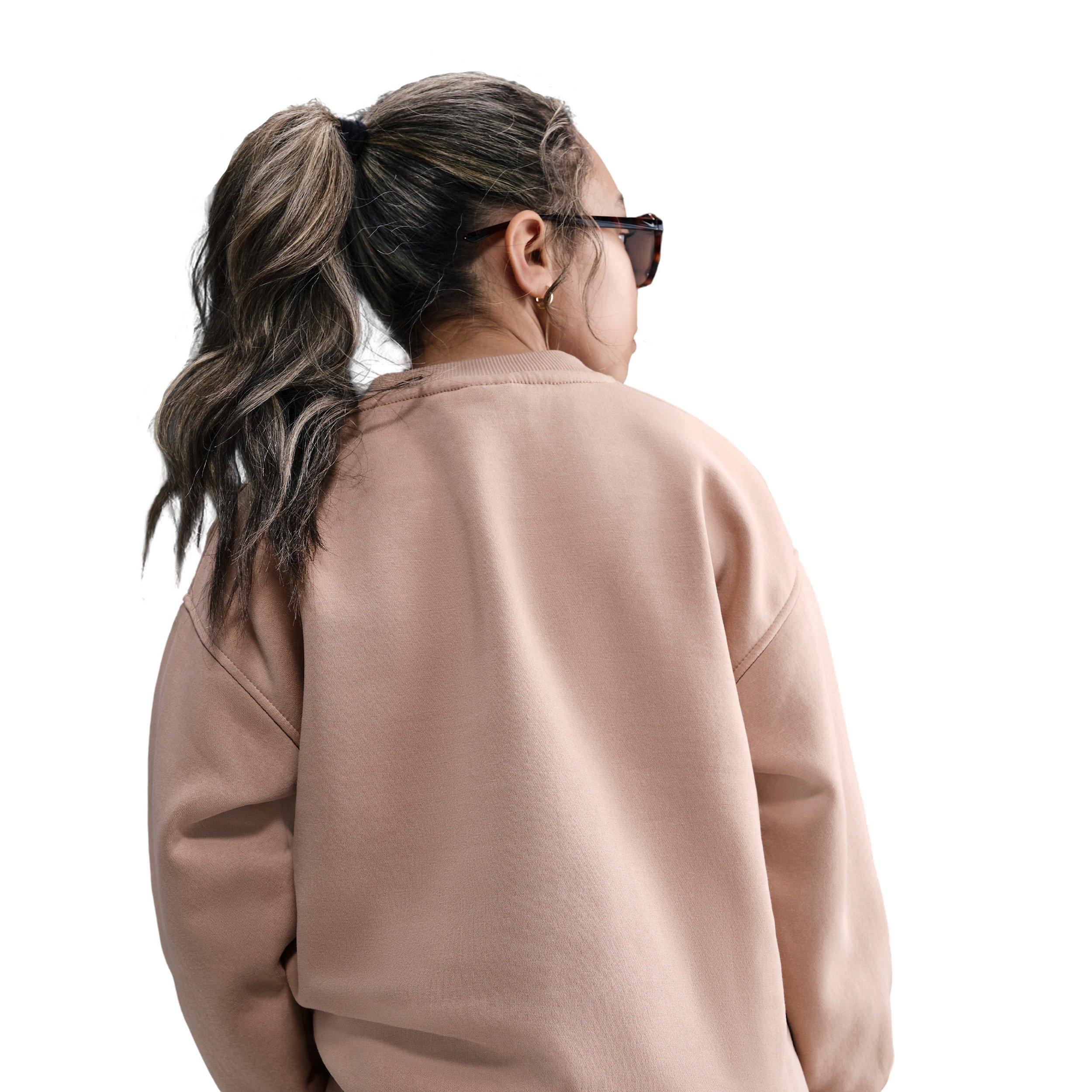 Nike Sportswear Club Fleece Big Kids' Brown Oversized Sweatshirt